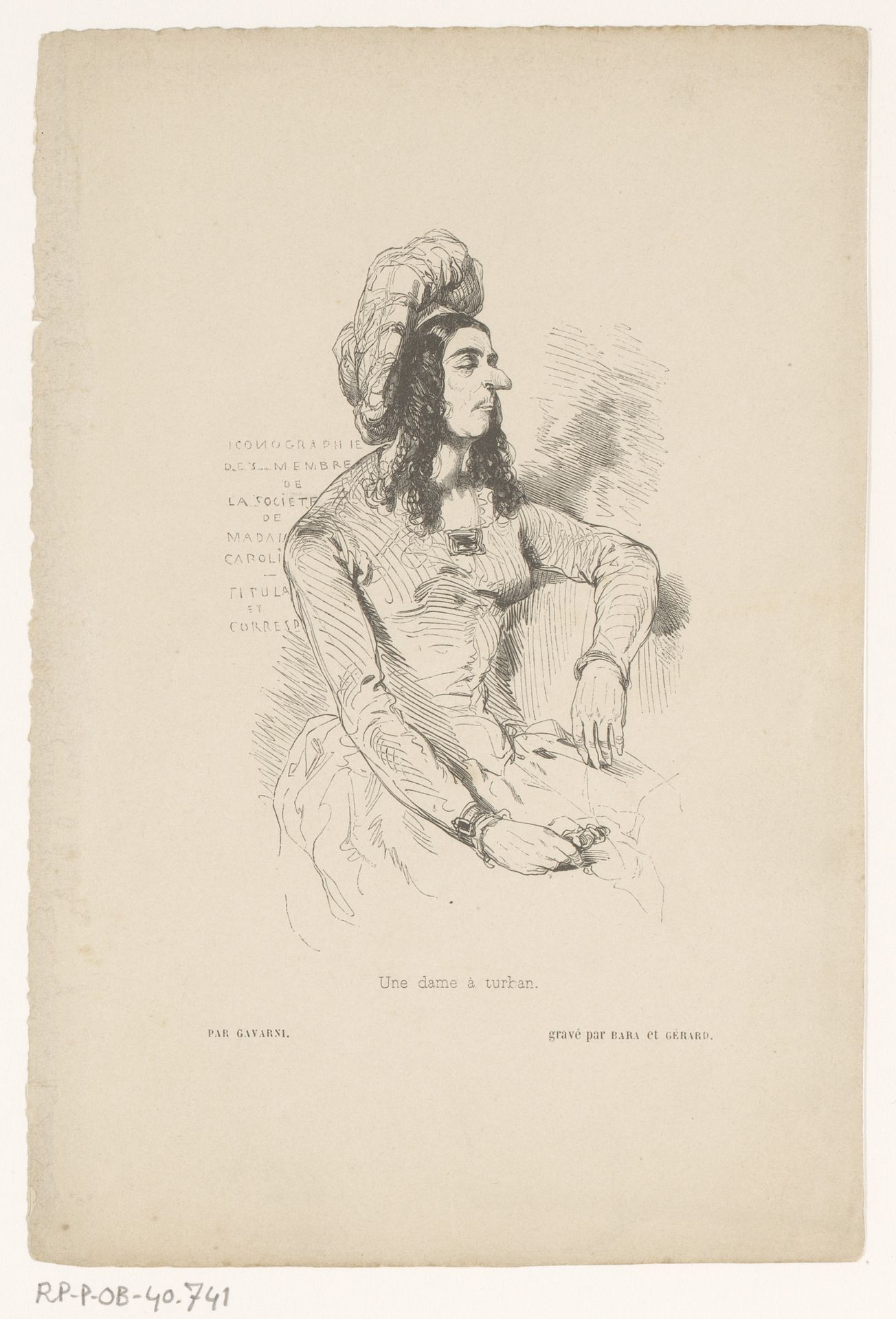 Zittende dame met tulband by Paul Gavarni