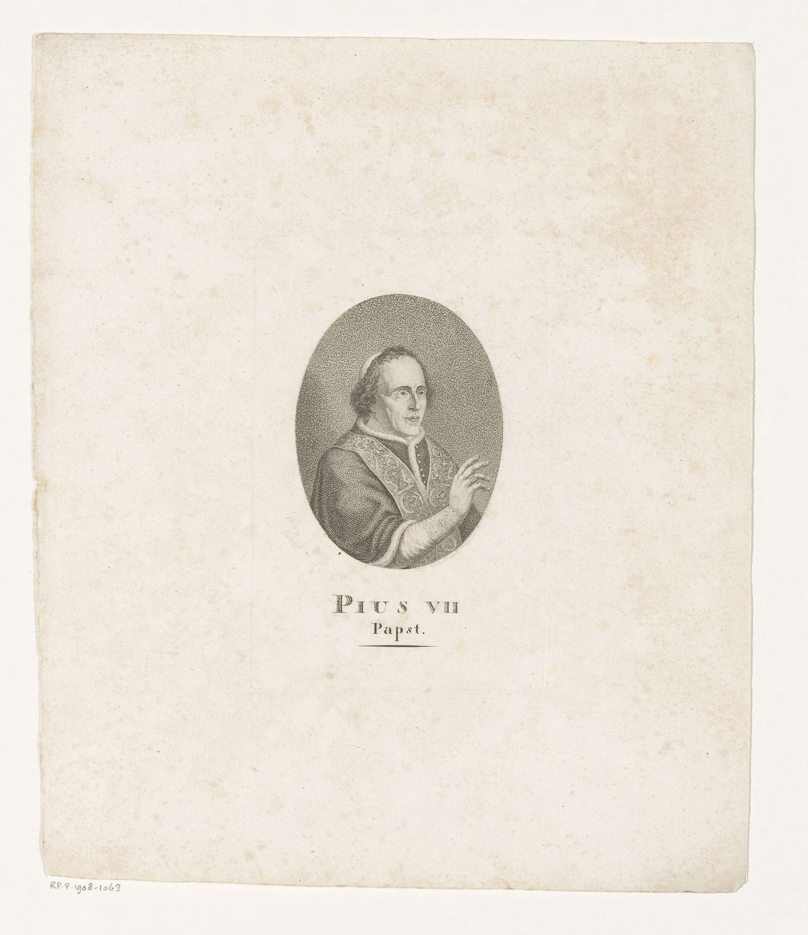 Portret van paus Pius VII by C.A. Burckhardt