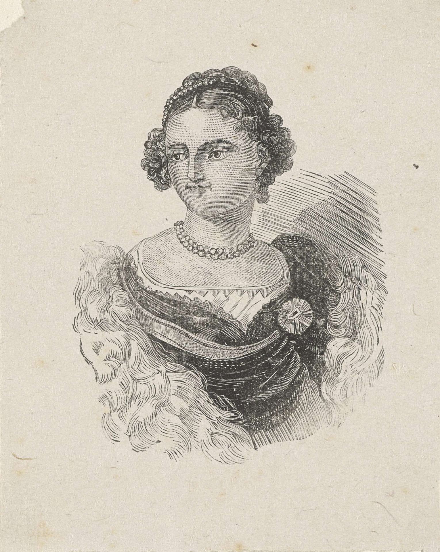 Portret van een vrouw met een stola by Isaac Weissenbruch