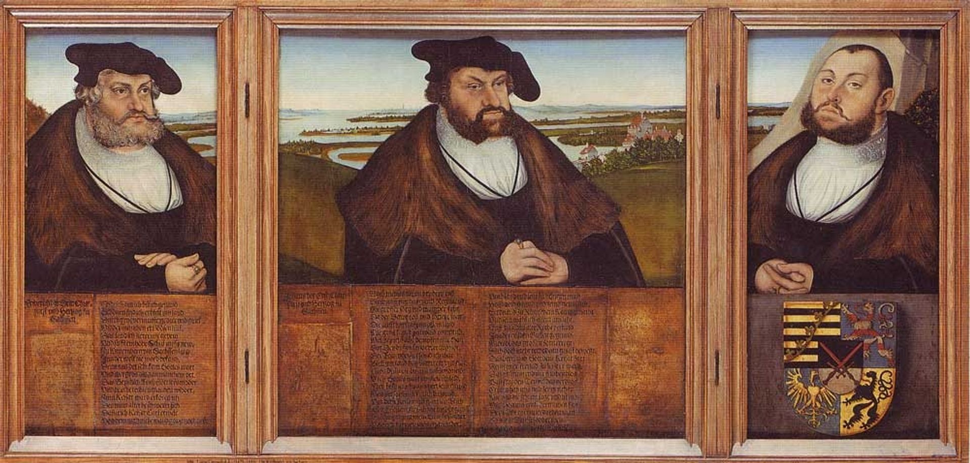 Electors of Saxony: Friedrich the Wise, Johann the Steadfast and Johann Friedrich the Magnanimous by Lucas Cranach the Elder