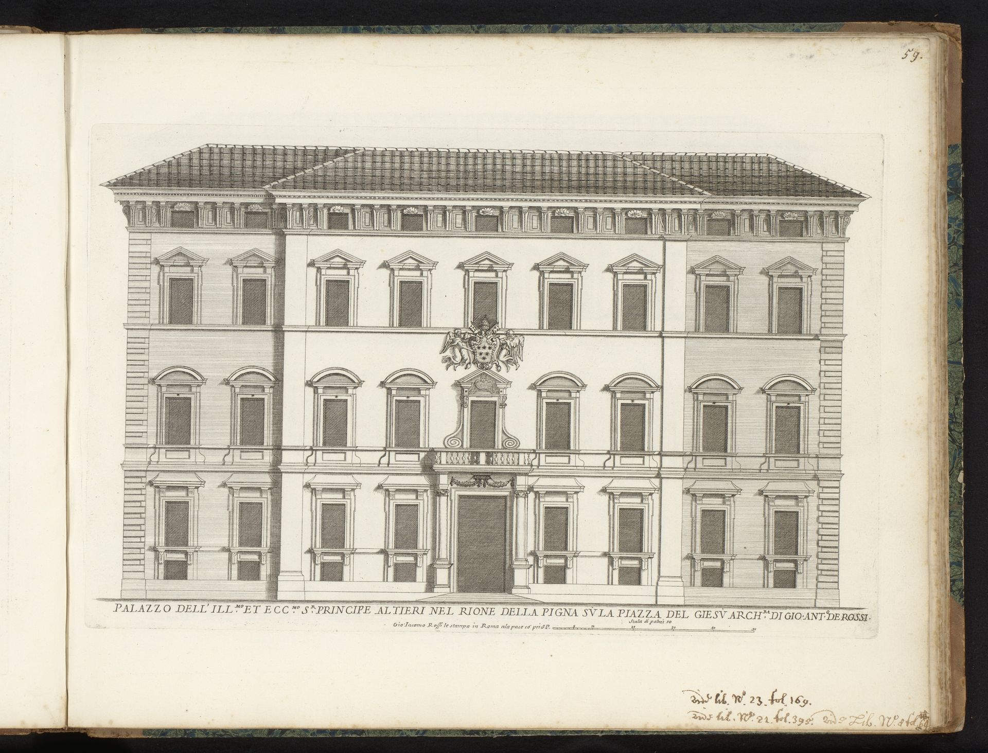 Façade van Palazzo Altieri by Giovanni Battista Falda