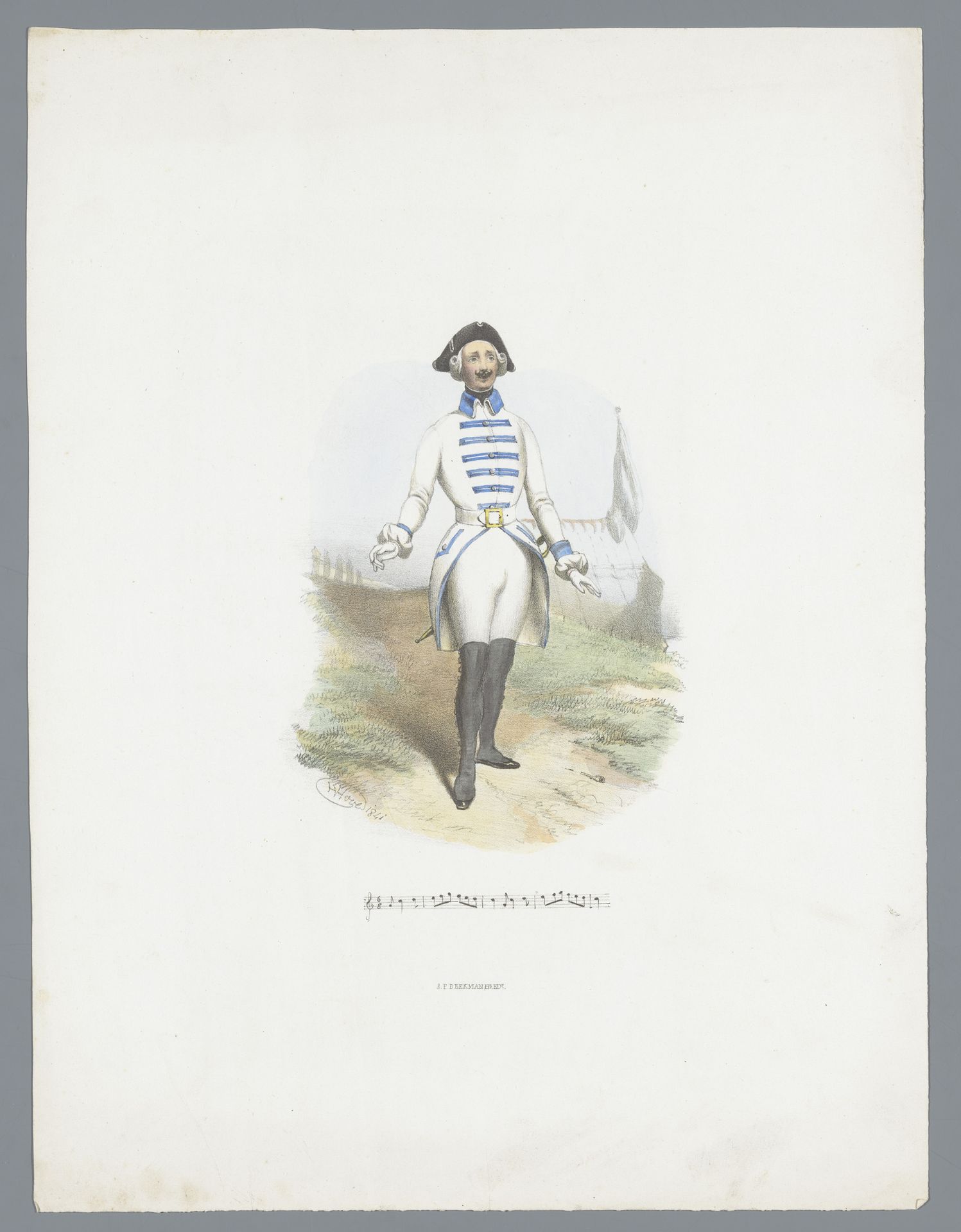 Man in historisch kostuum by Huib van Hove Bz