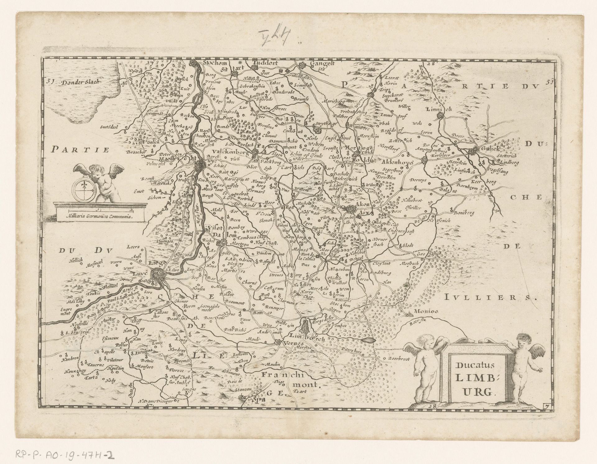 Kaart van het hertogdom Limburg by Anonymous