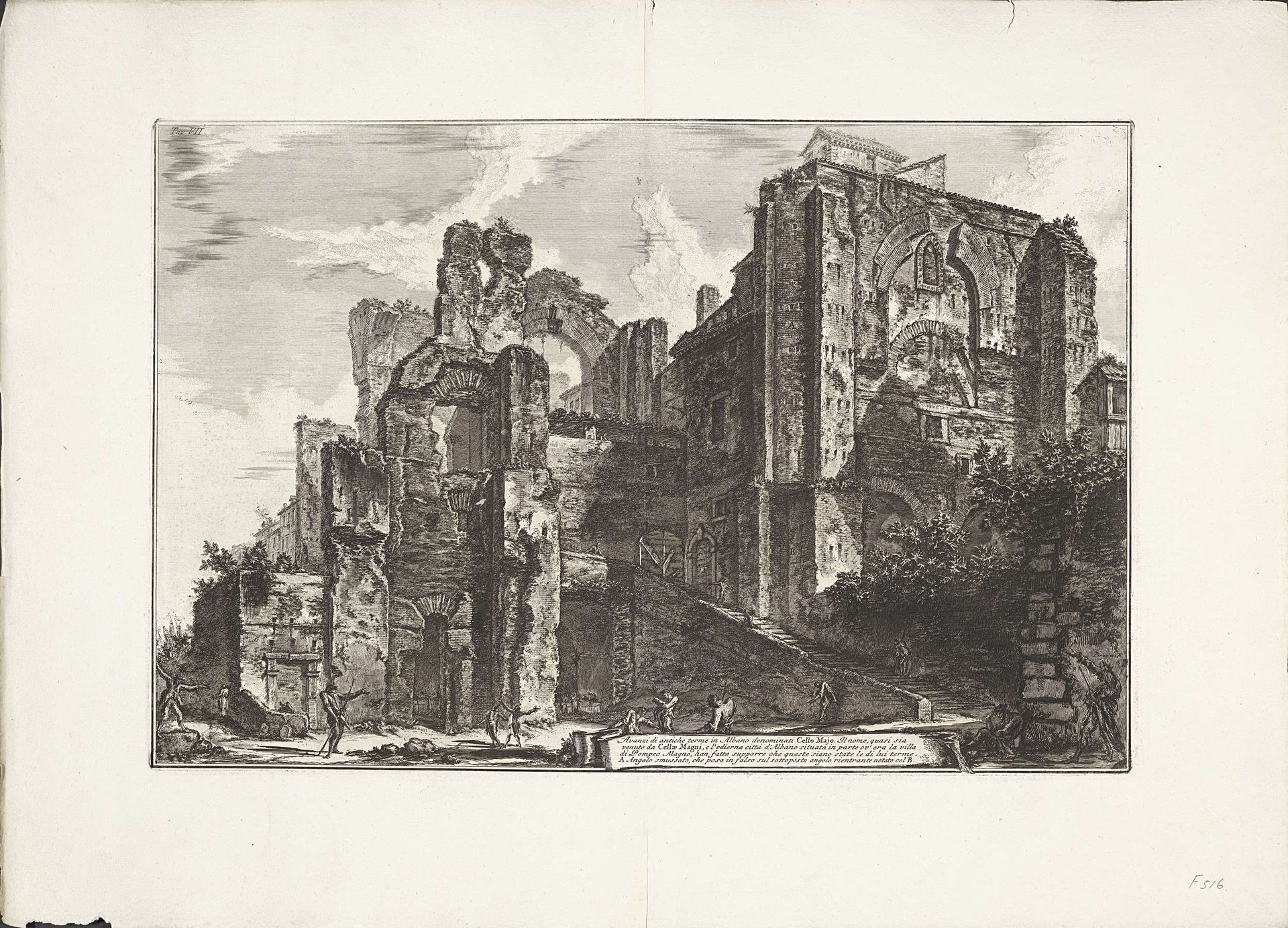 Antieke thermen in Albano by Giovanni Battista Piranesi