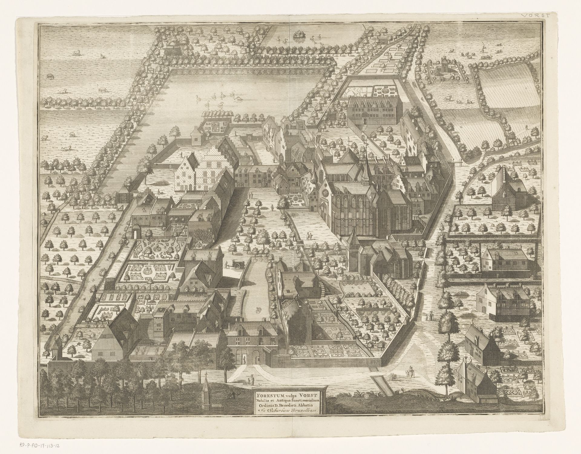 Gezicht op de Abdij van Vorst by Anonymous