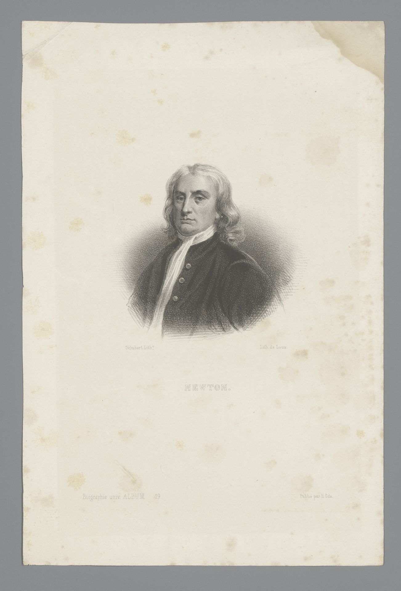 Portret van Isaac Newton by Joseph Schubert