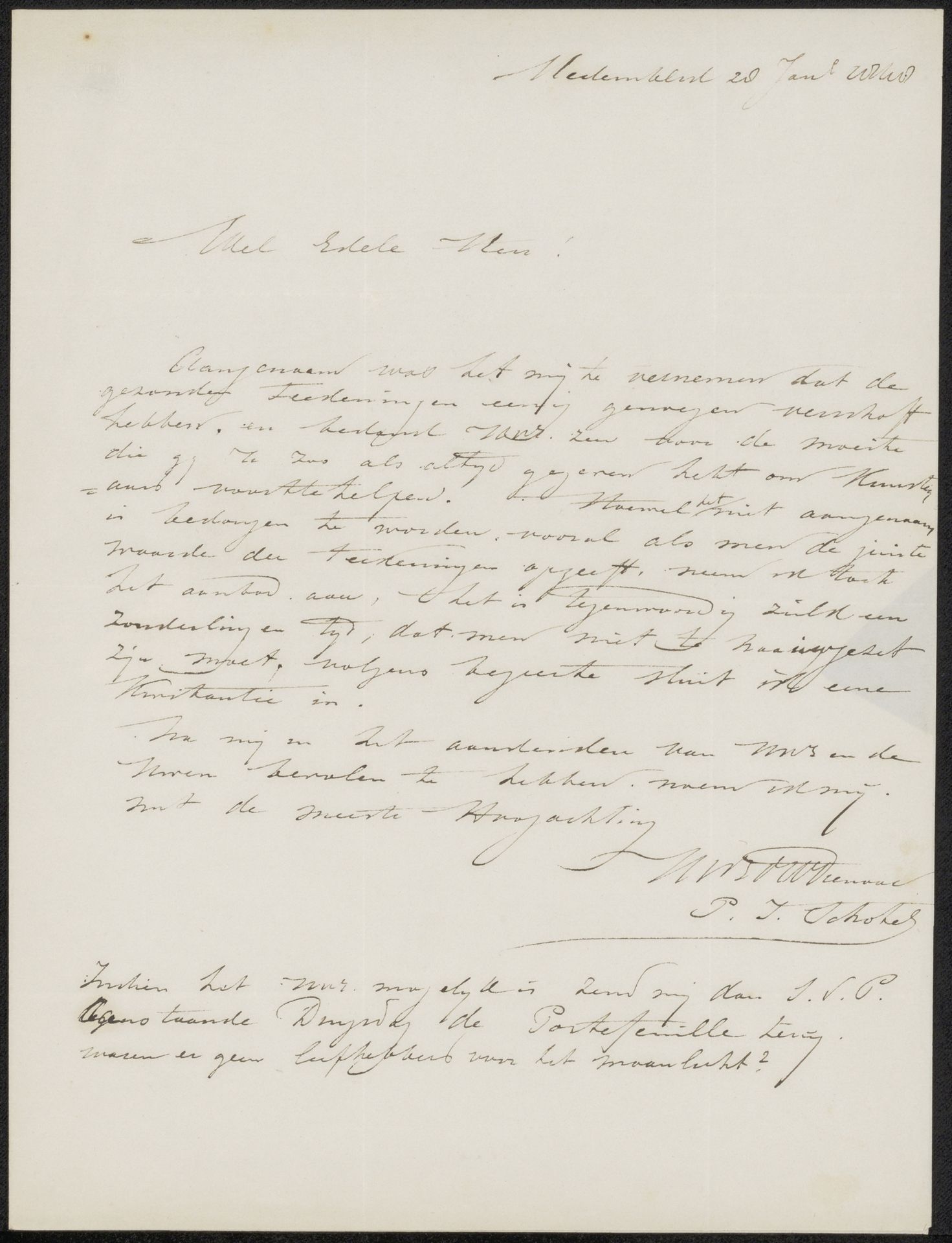 Brief aan A.B. Verpoorten by Petrus Johannes Schotel