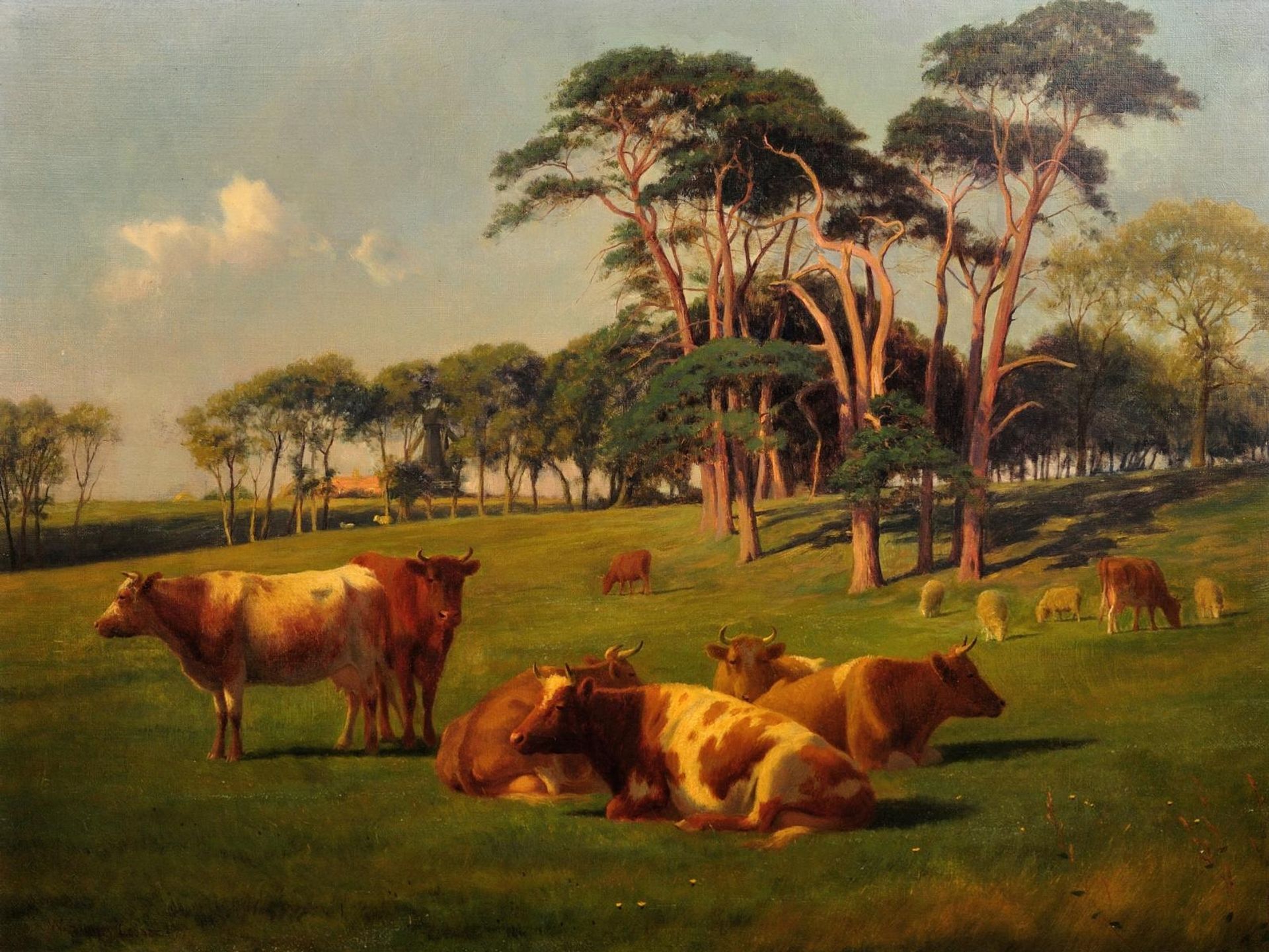 Cattle and Sheep in Pasture by William Sidney Cooper