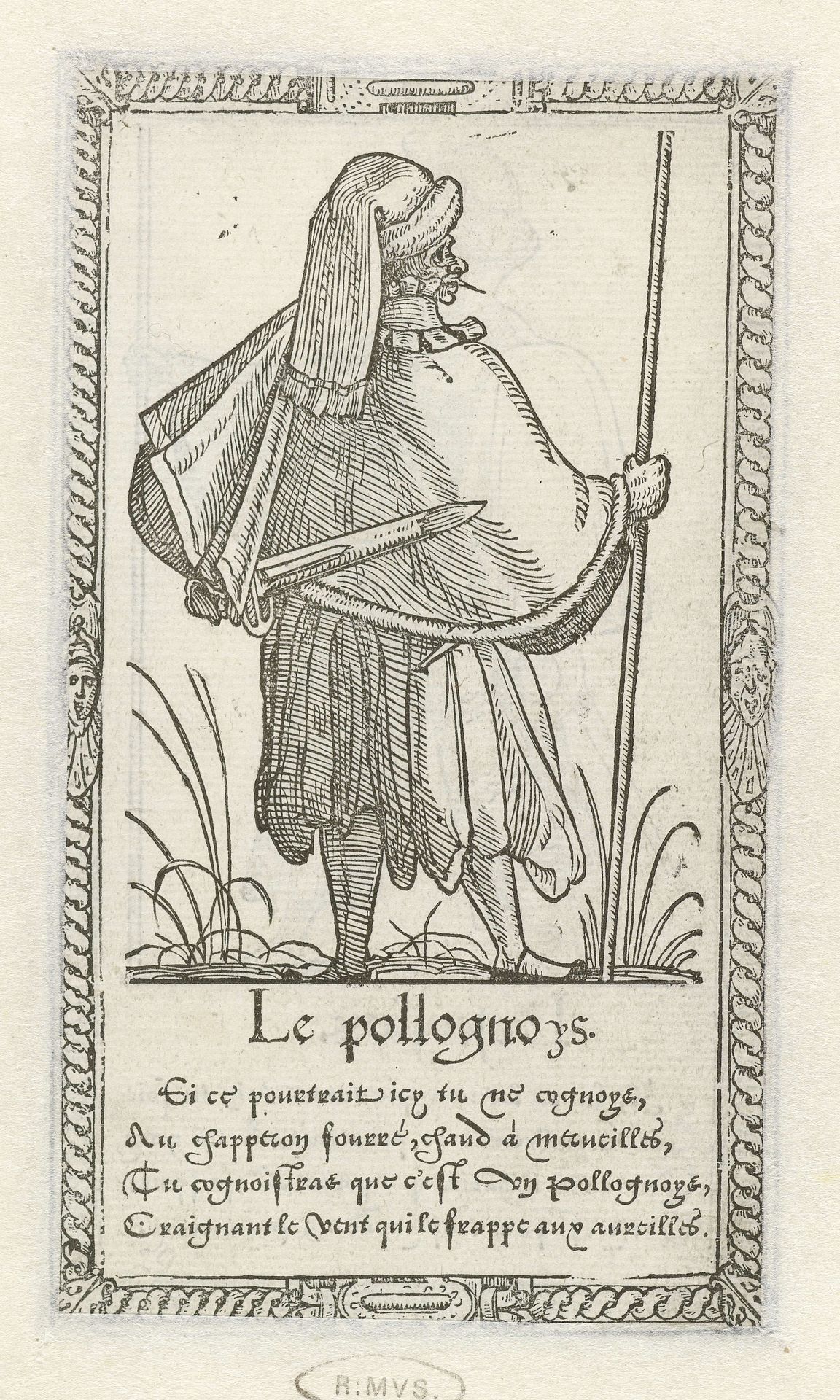 Poolse man met zwaard achter zijn rug by François Desprez