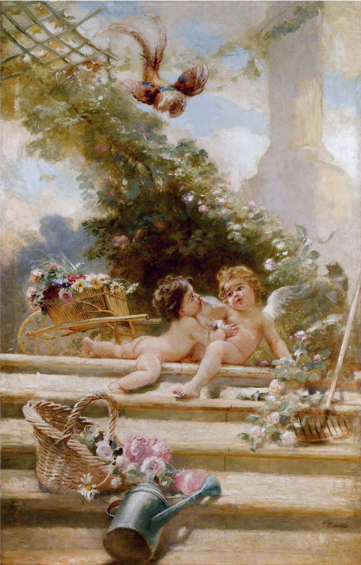 Cupid Gardeners by Konstantin Egorovich Makovsky