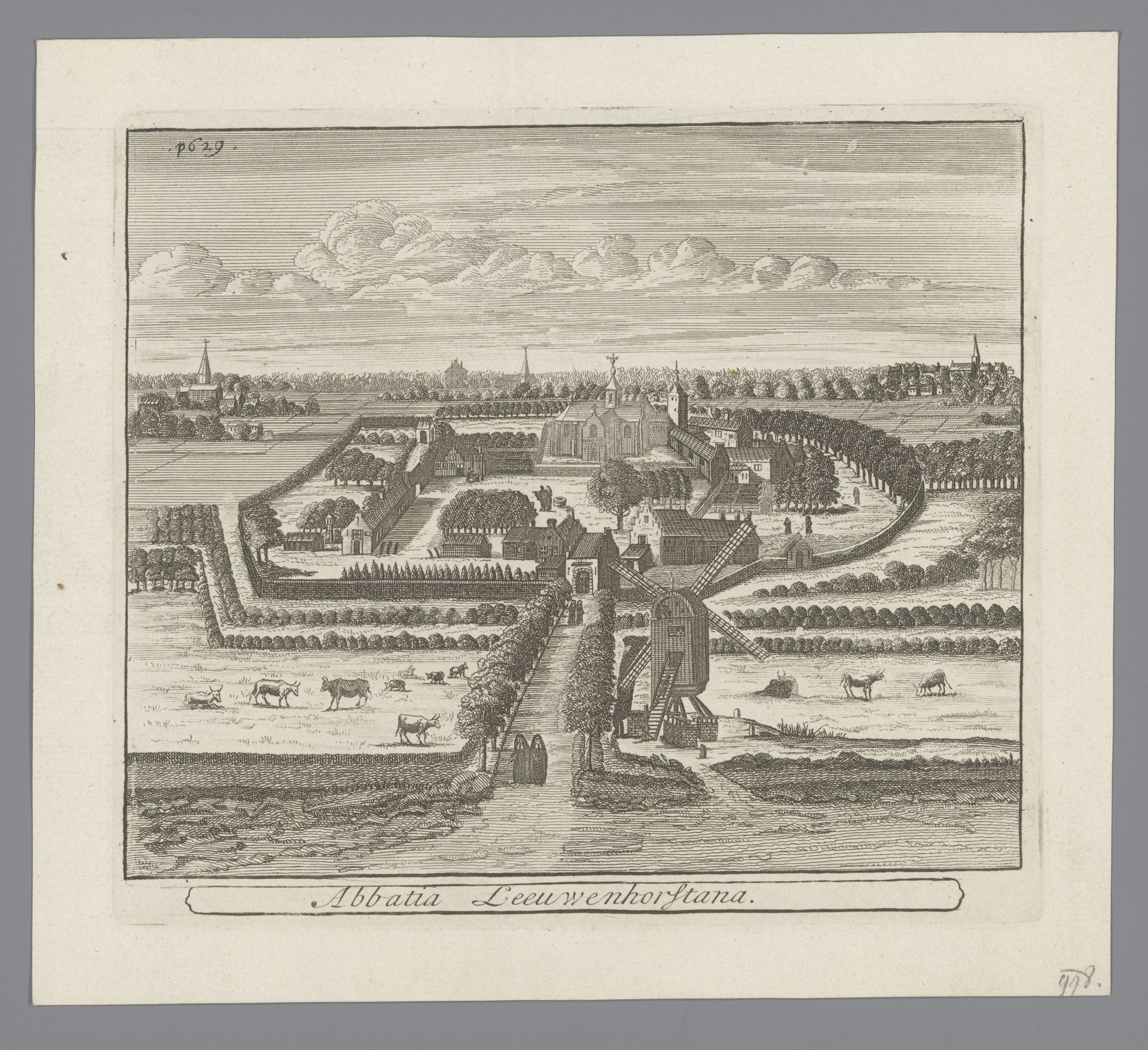 Gezicht op de abdij Leeuwenhorst bij Noordwijkerhout by Anonymous