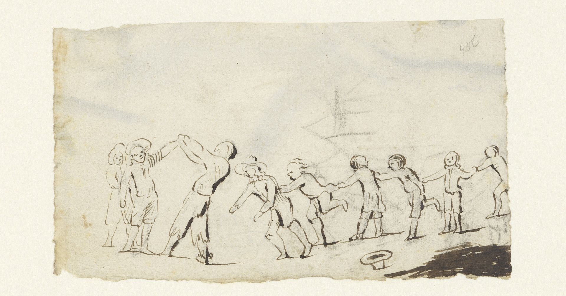 Jongens die Witte zwanen, zwarte zwanen spelen by Moses ter Borch