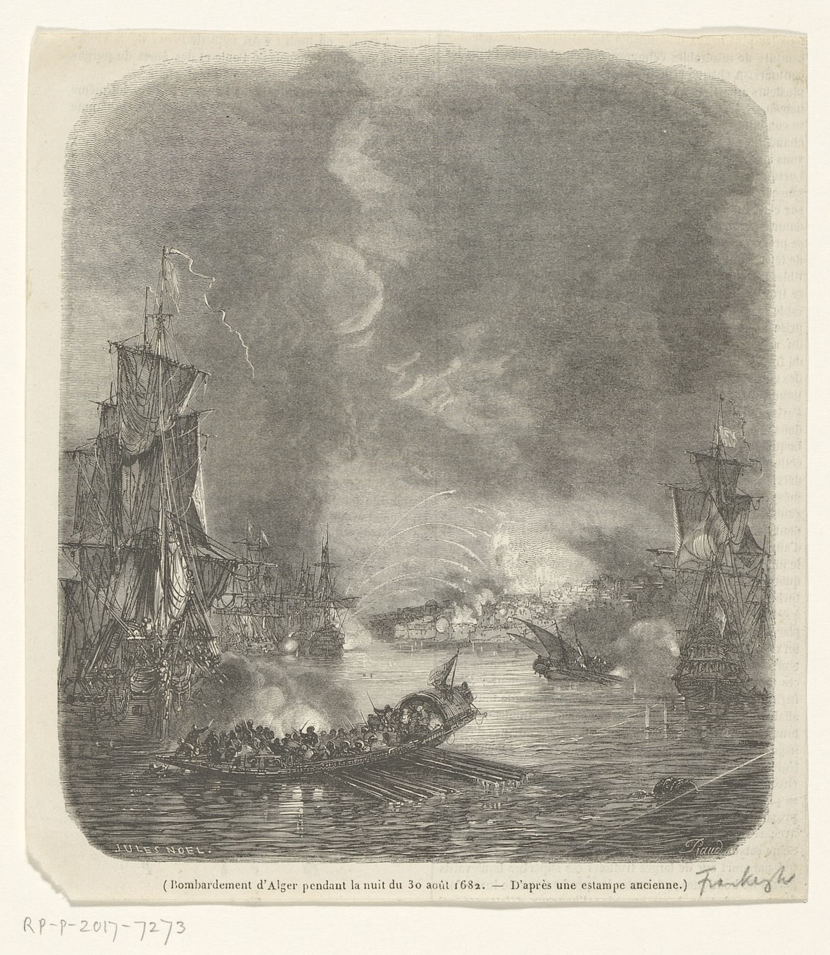 Bombardement van Algiers, 1682 by Antoine Alphée Piaud