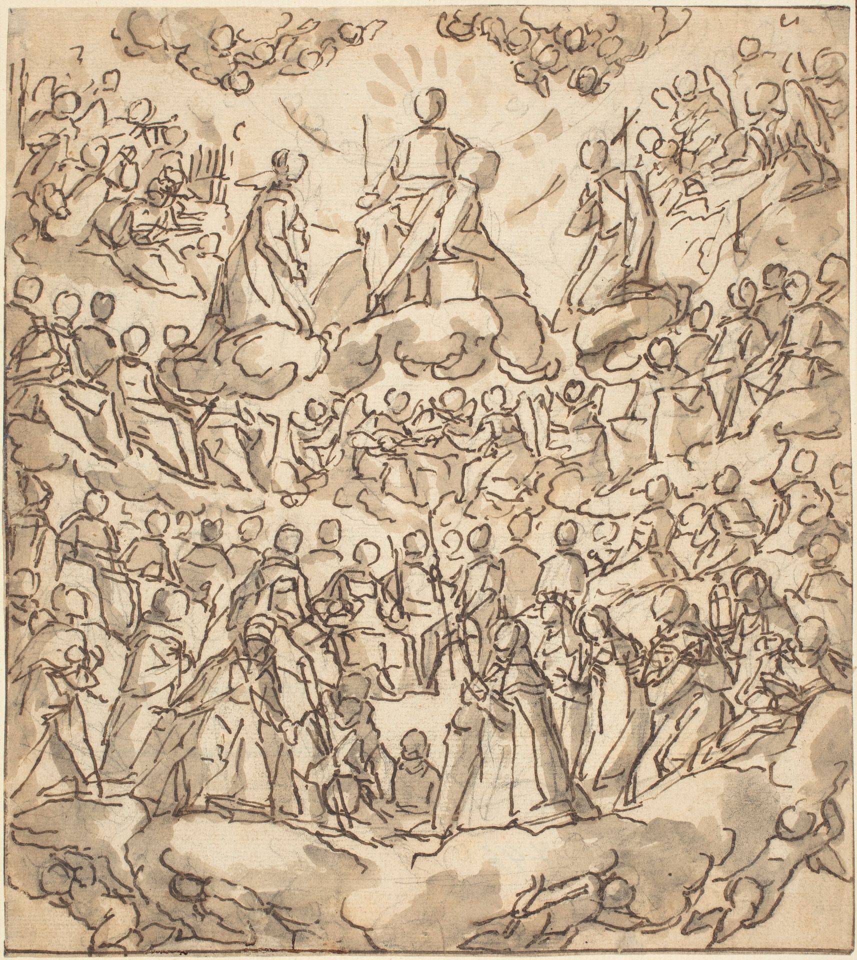 The Blessed in Paradise with the Virgin and St. John the Baptist before God by Lazzaro Tavarone