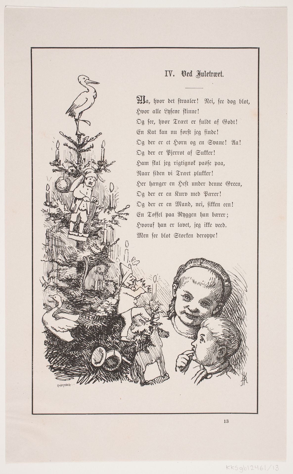 Illustration til Johan Krohn, "Peters jul" by Carl Leonard Sandberg