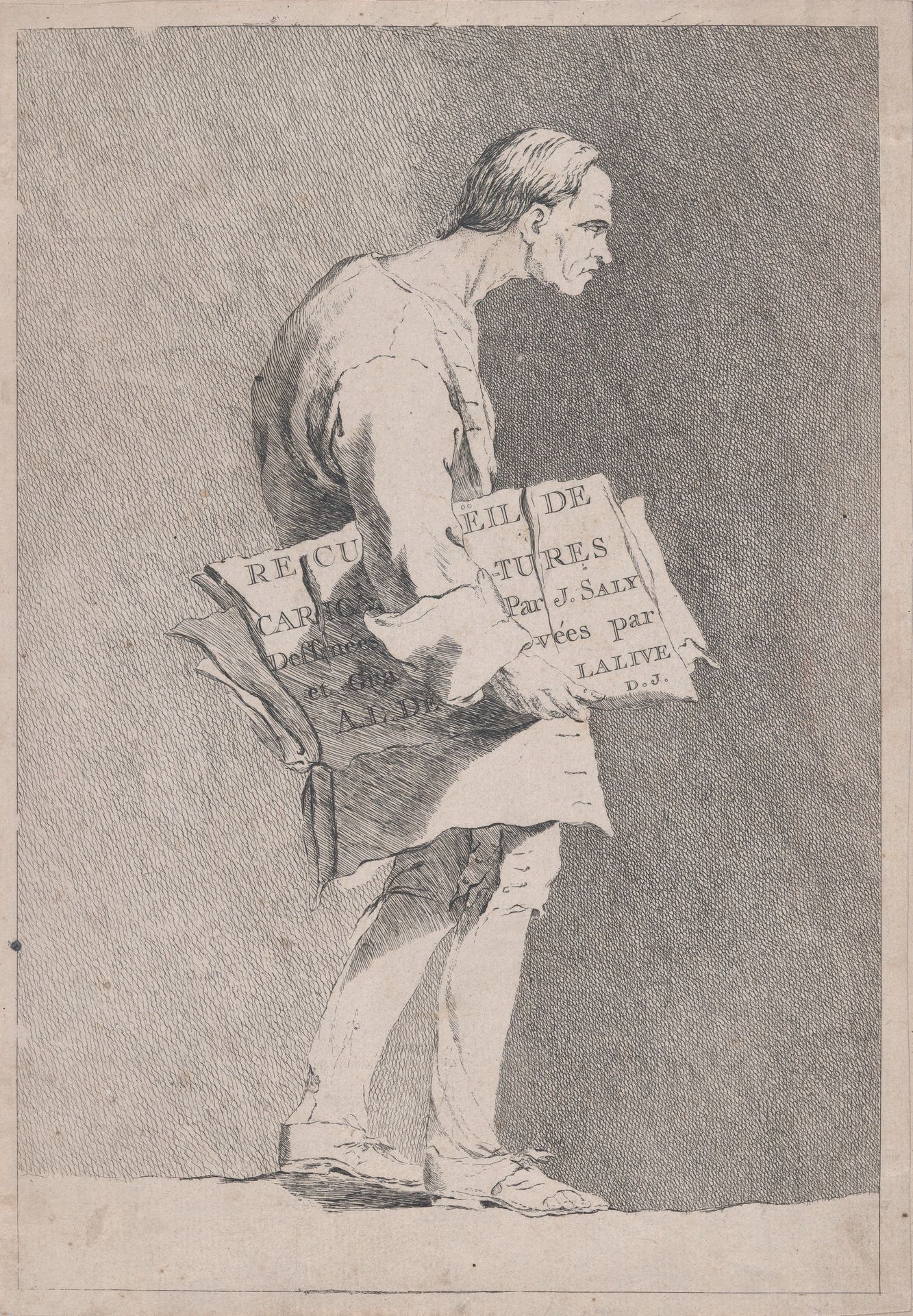 An Artist at the French Academy in Rome (?), pl. I from "Recueil de caricatures" by Ange-Laurent de La Live de Jully