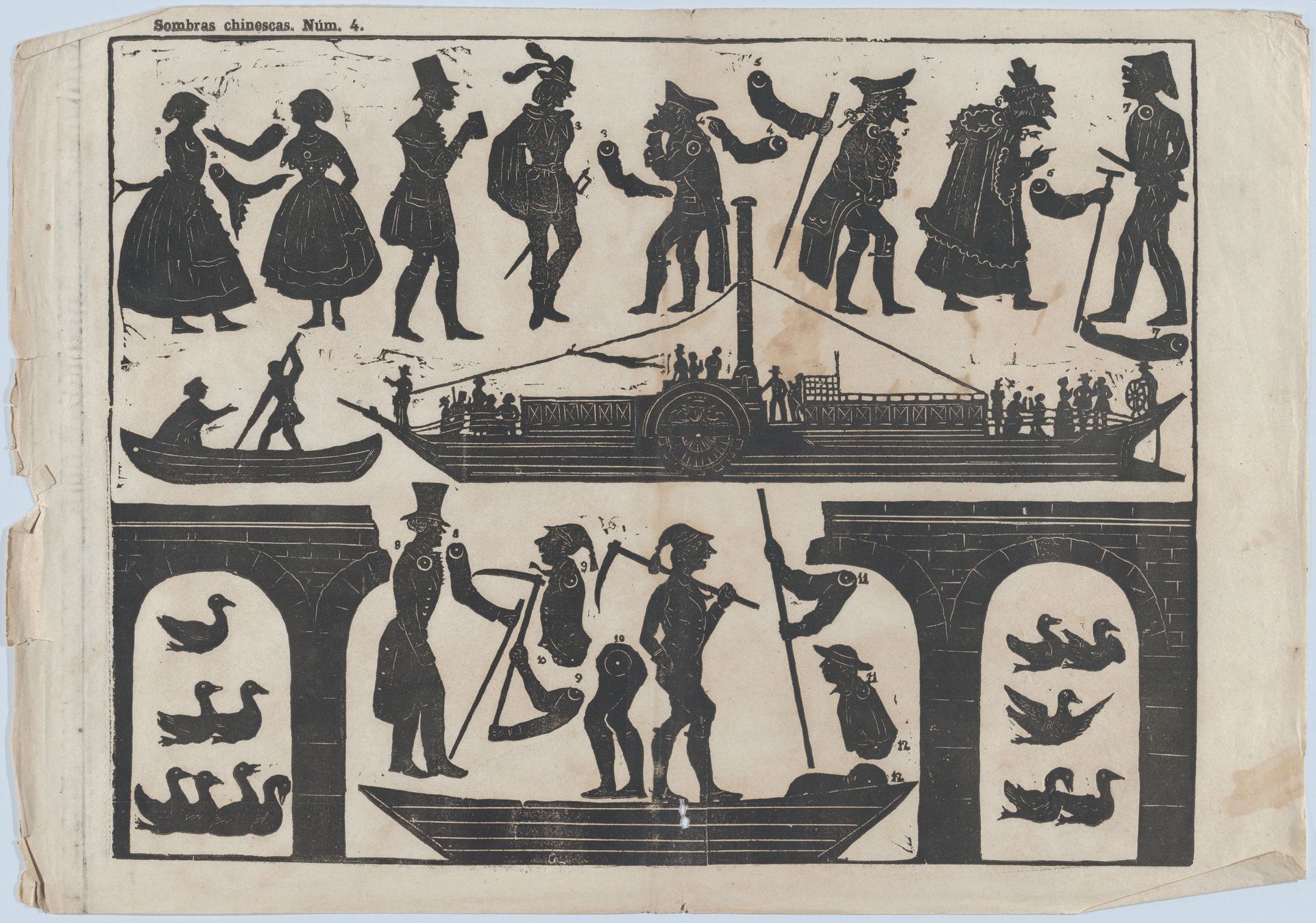 Sheet 4 of figures for Chinese shadow puppets by Juan Llorens