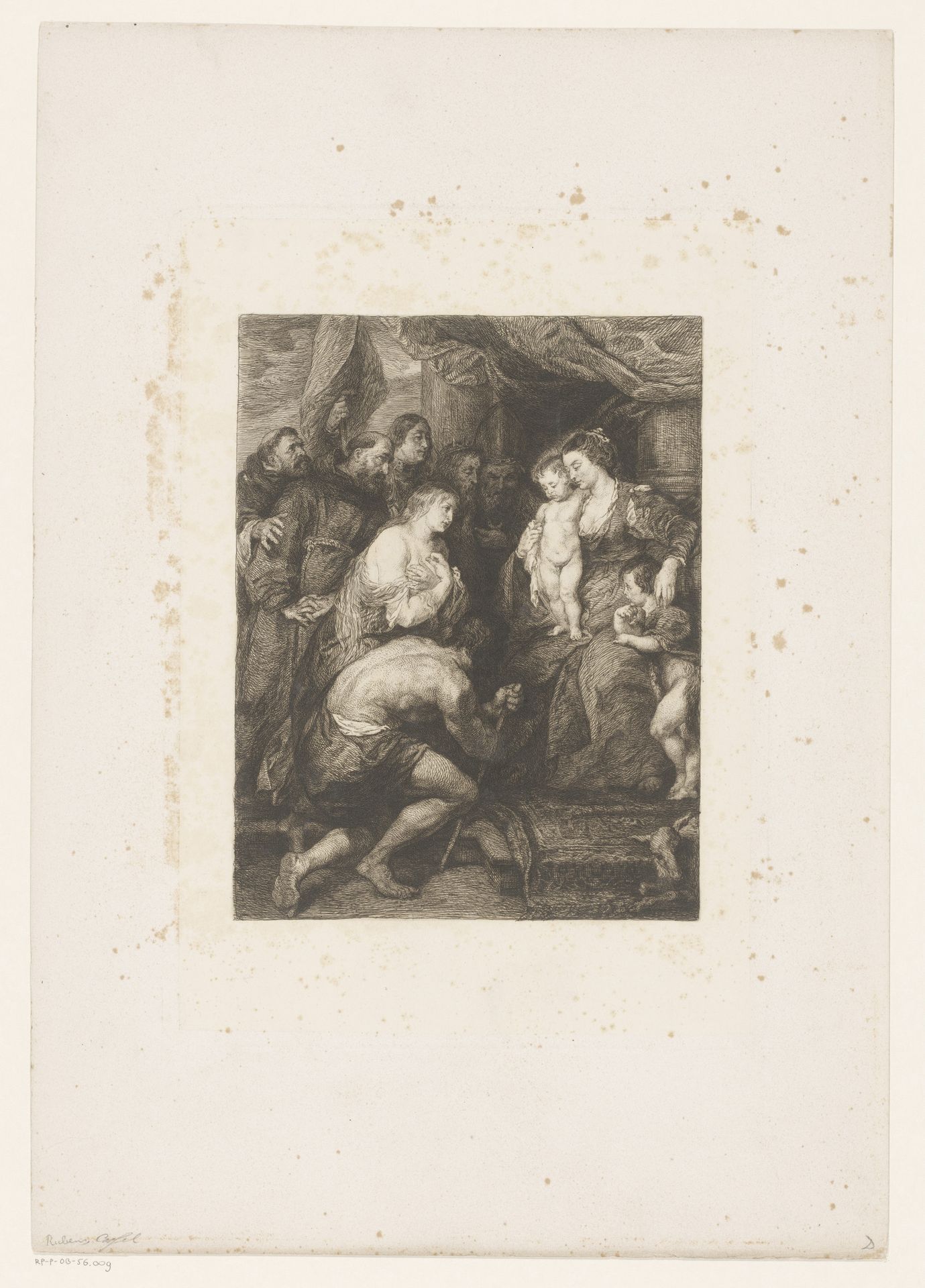 Maria met Kind door heiligen aanbeden by William Unger