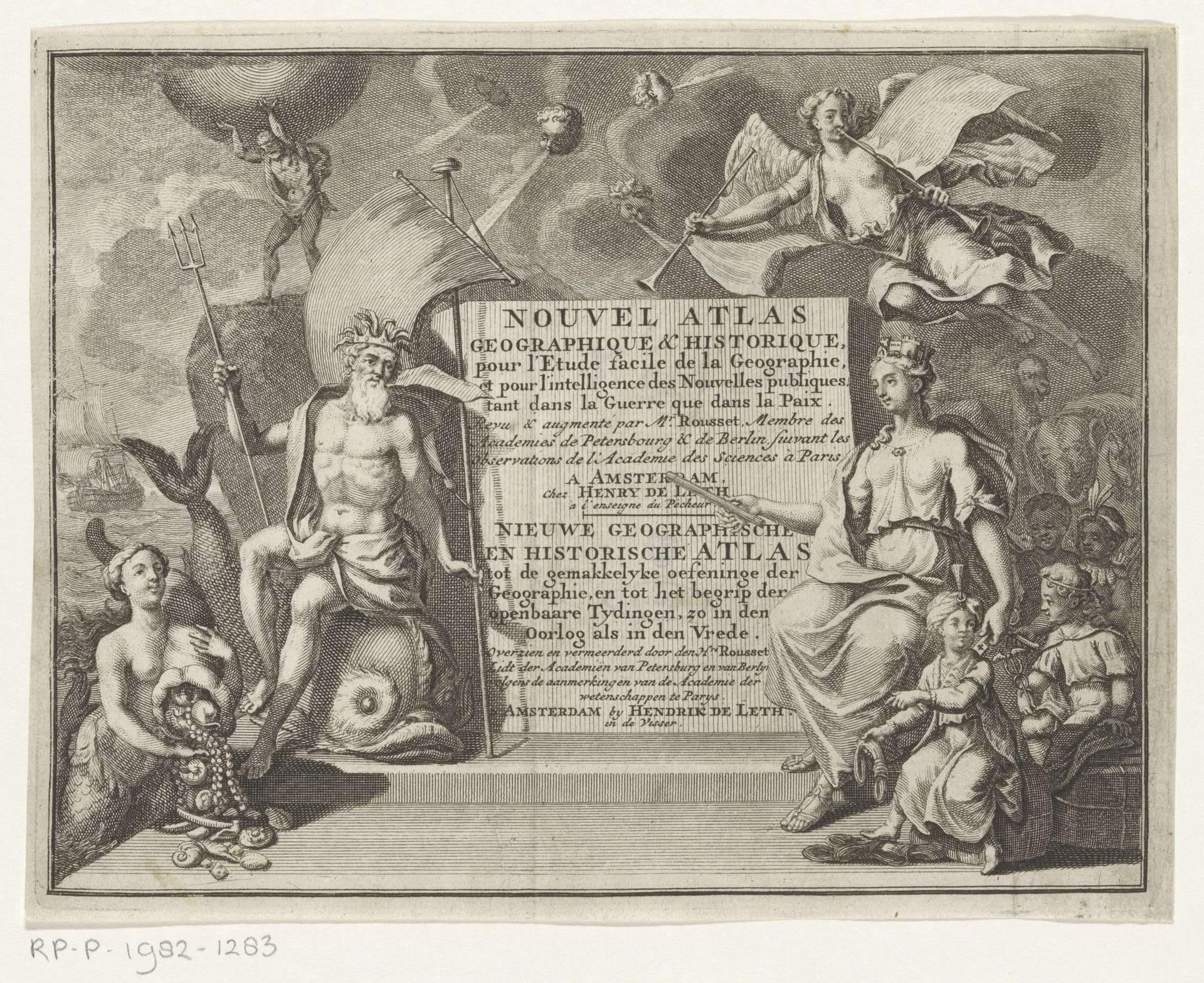 Allegorische voorstelling met Neptunus en stedenmaagd by Anonymous