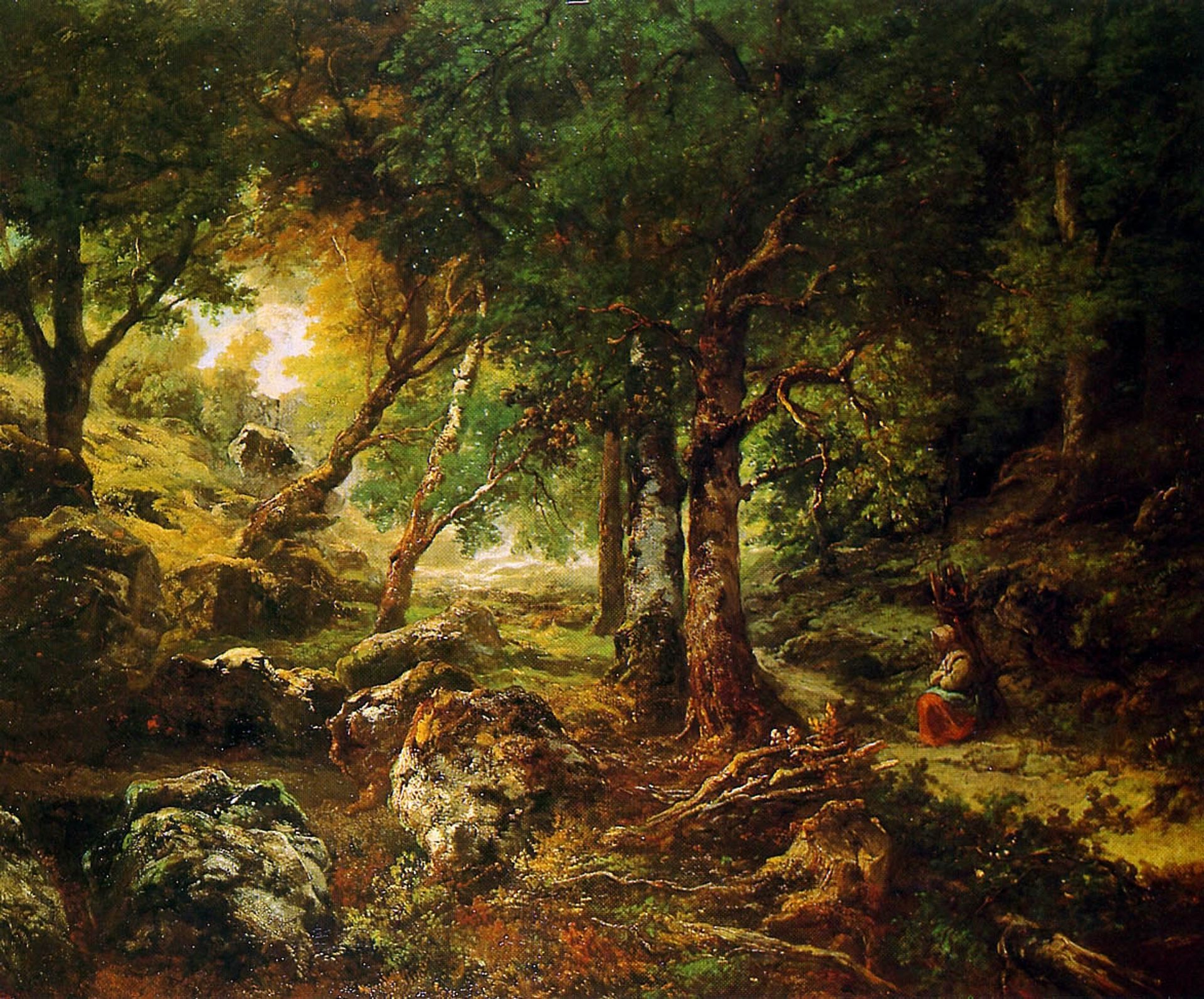 Forest landscape Sun by Theodore Rousseau