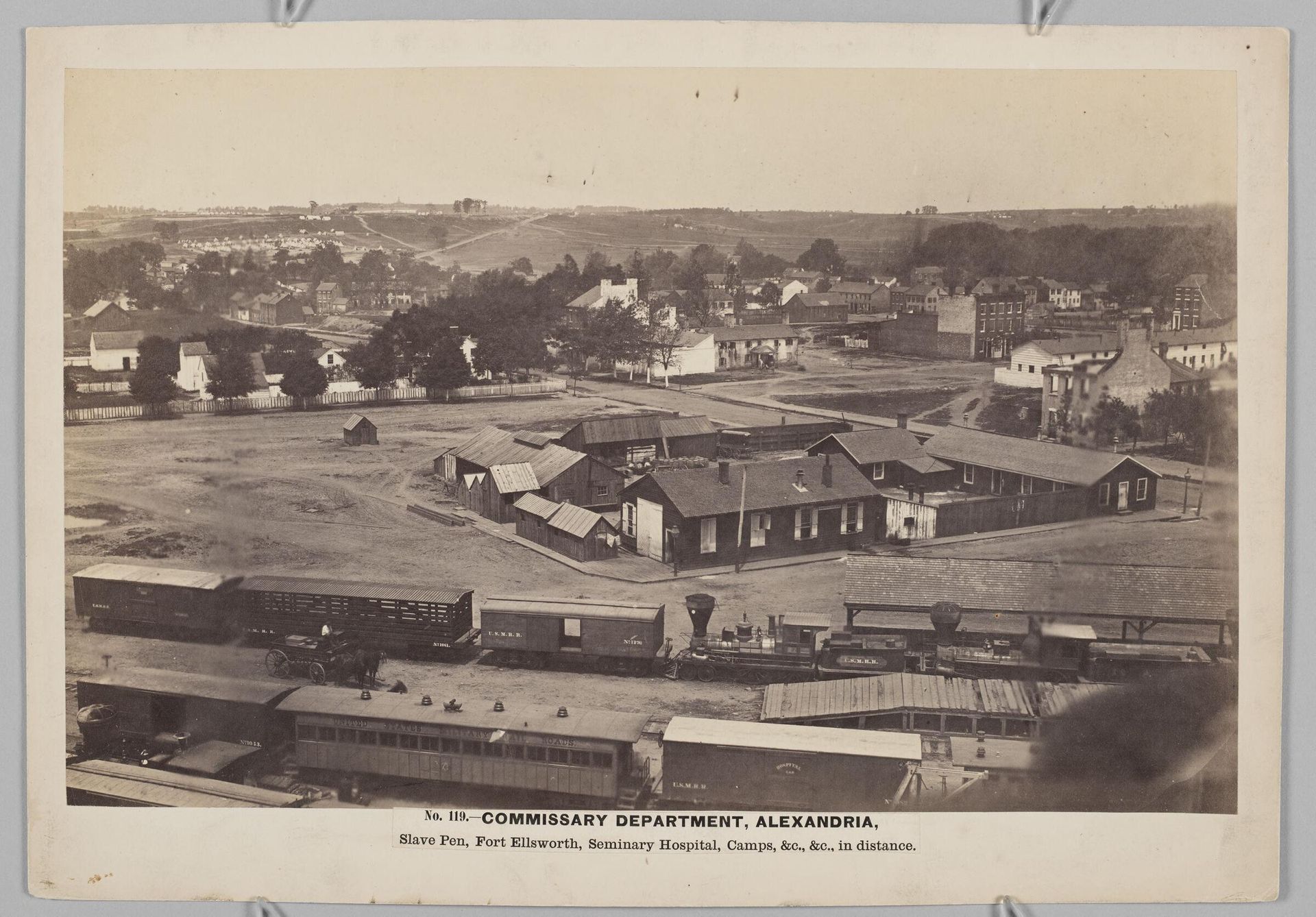 Commissary Department, Alexandria, Slave Pen, Fort Ellsworth, Seminary Hospital, Camps &c., in distance, No. 119 by Andrew Joseph Russell