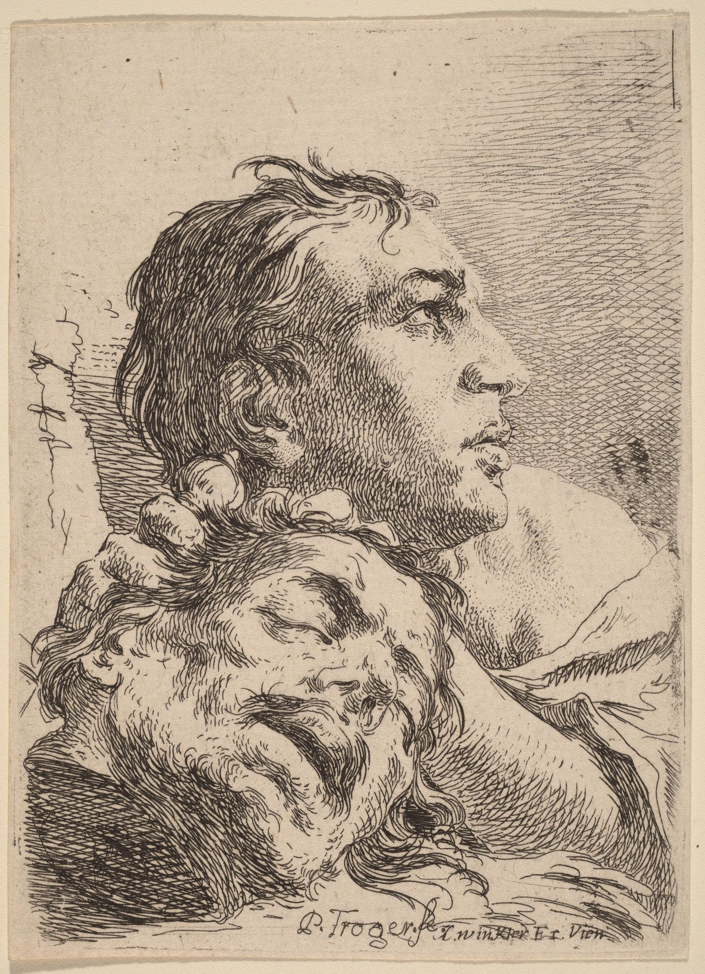 David with the Head of Goliath by Paul Troger