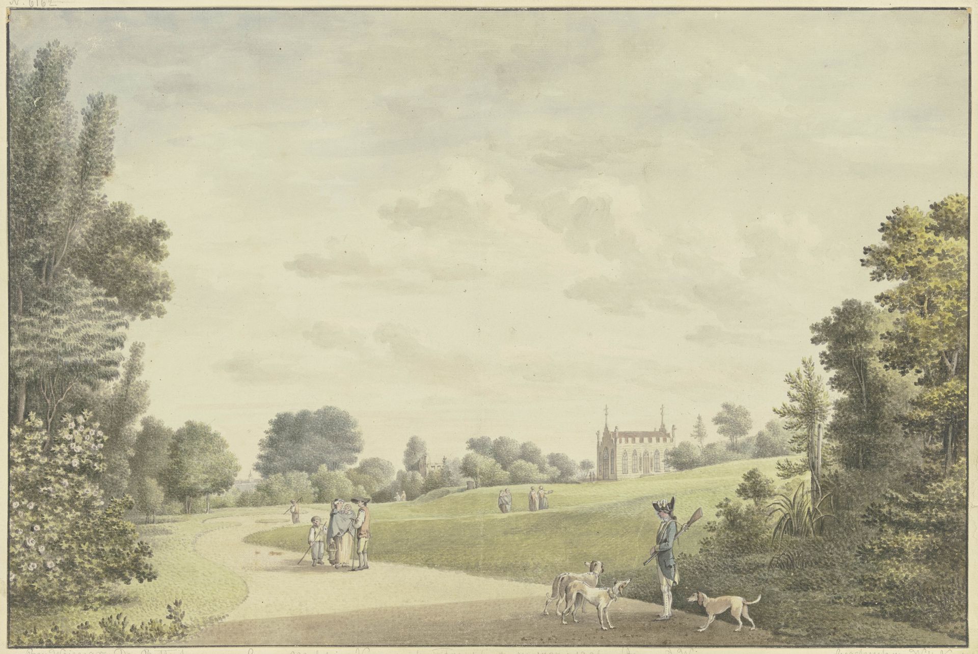 Oberer Eingang in den herzoglichen Park zu Weimar by Georg Melchior Kraus