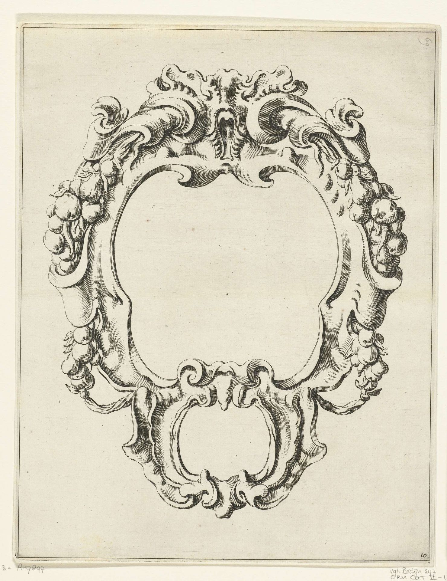 Cartouche met kwabornament bestaande uit twee compartimenten by Pieter Hendricksz. Schut