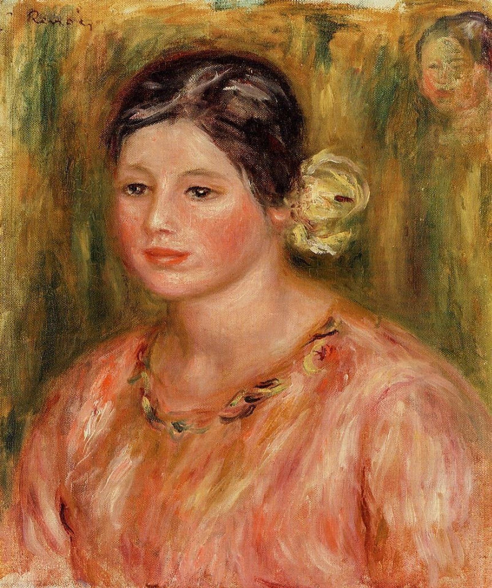 Head of a Young Girl in Red by Pierre-Auguste Renoir