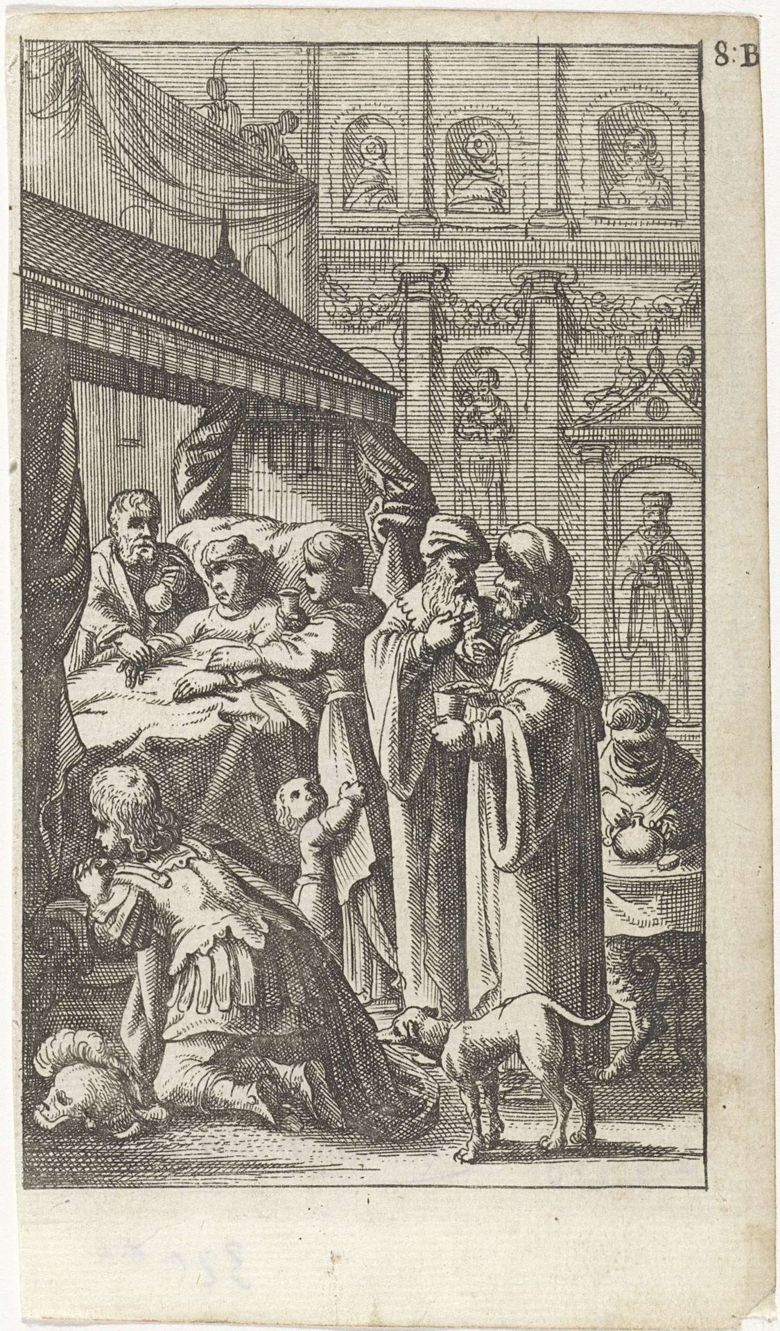 Bezoek aan een ziekbed by Abraham Dircksz. Santvoort