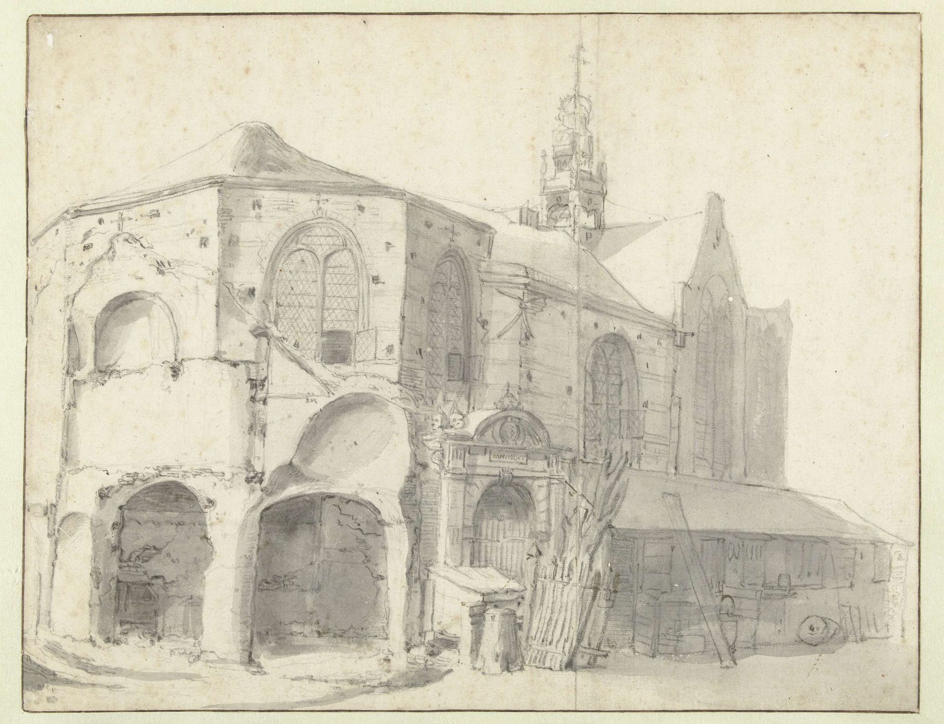 View of the Jeruzalemkapel and the Sint Olofskapel, Amsterdam by Roelant Roghman
