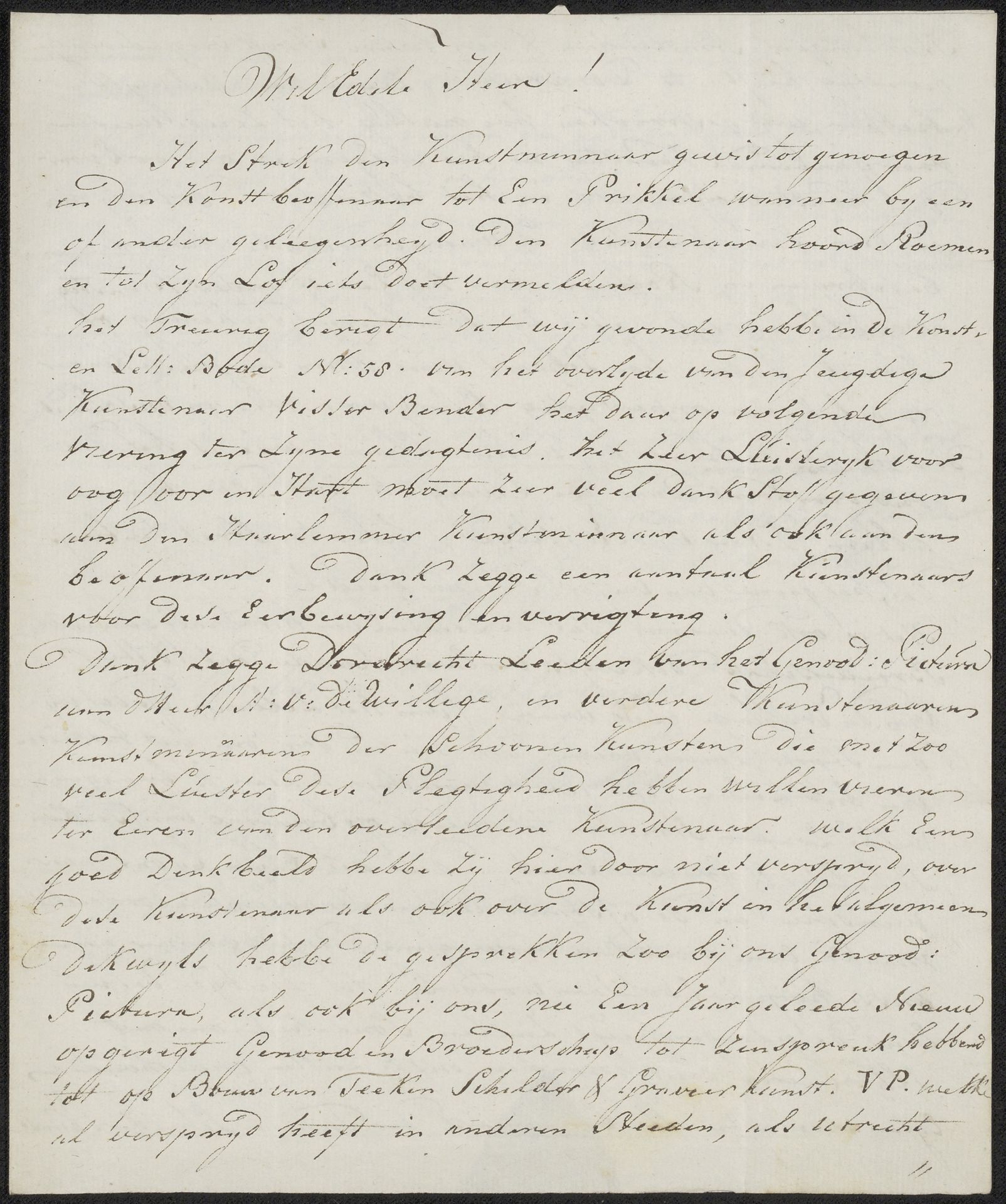 Brief aan Adriaan van der Willigen by Abraham van Strij