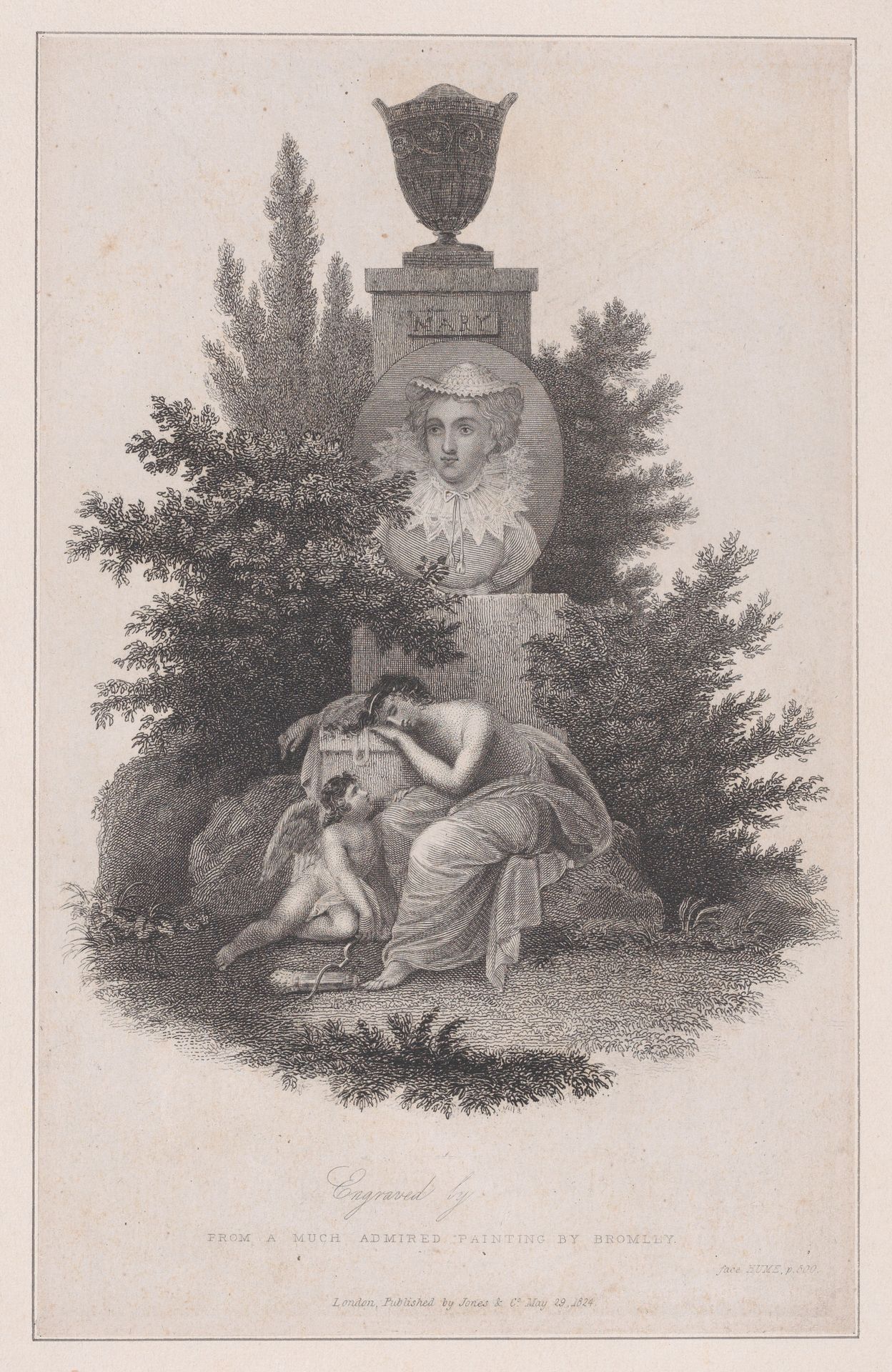 Monument of Mary, Queen of Scots, from "The History of England" by William Bromley