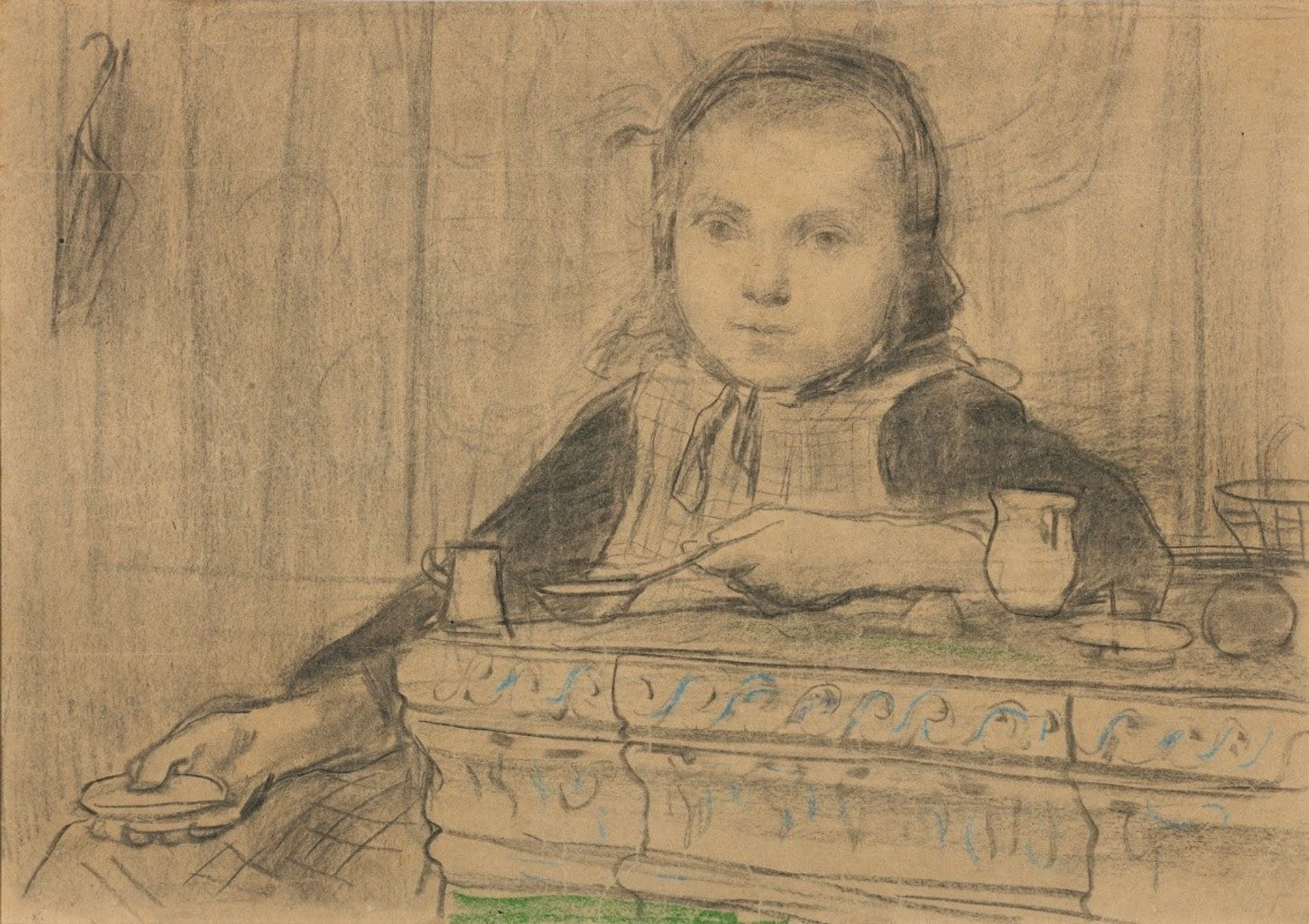 Girl At The Stove by Albrecht Anker