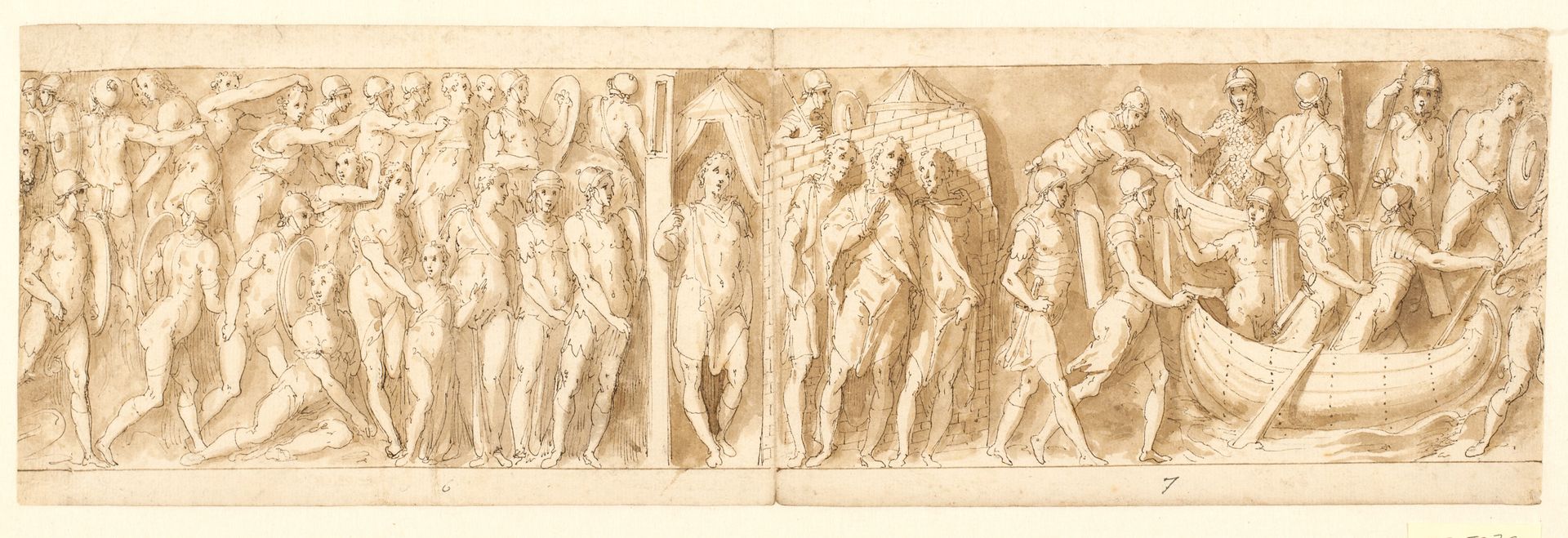 32 kopier efter Marcus Aurelius-søjlen, Piazza Colonna i Rom by Giovanni Guerra