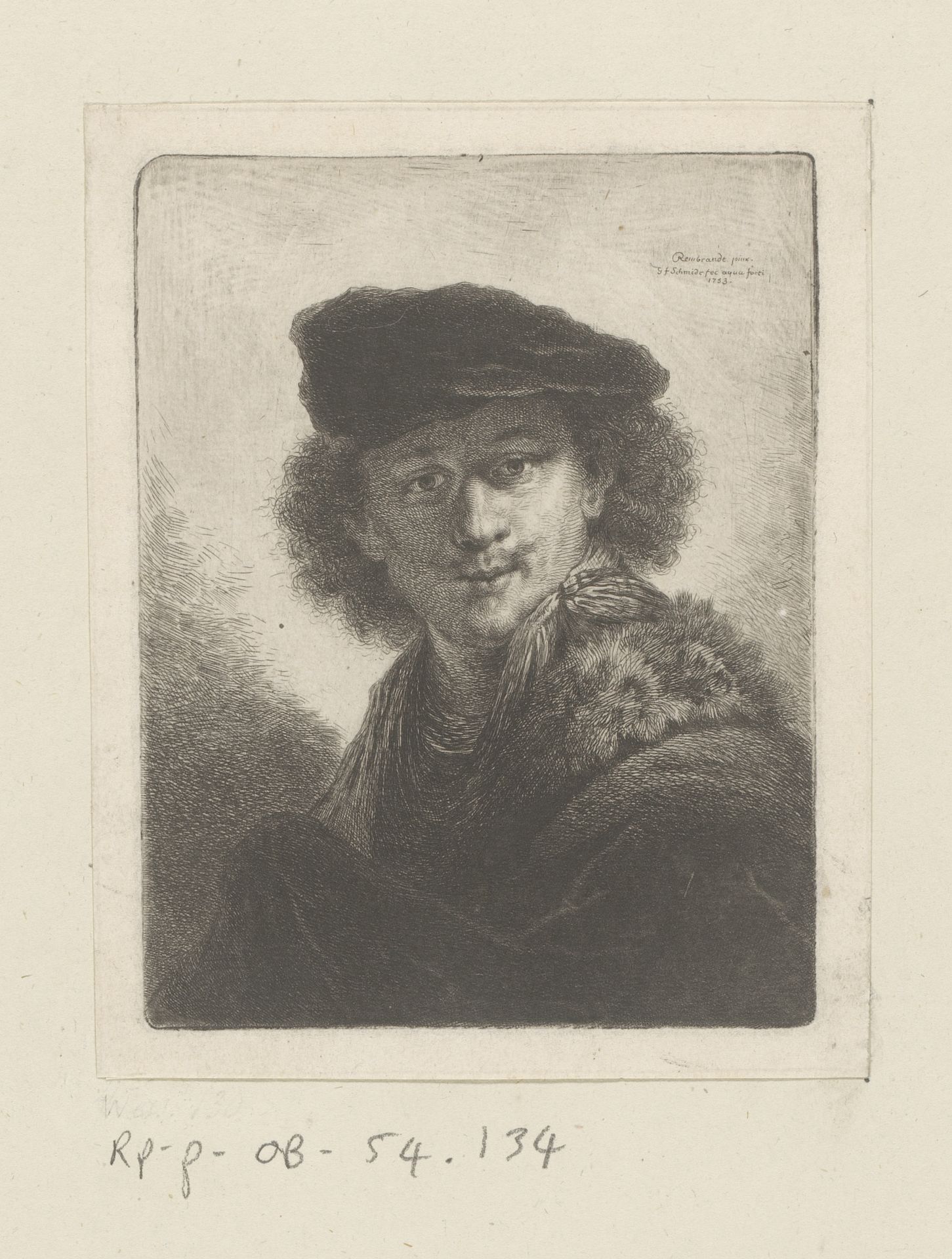 Zelfportret van Rembrandt van Rijn by Georg Friedrich Schmidt