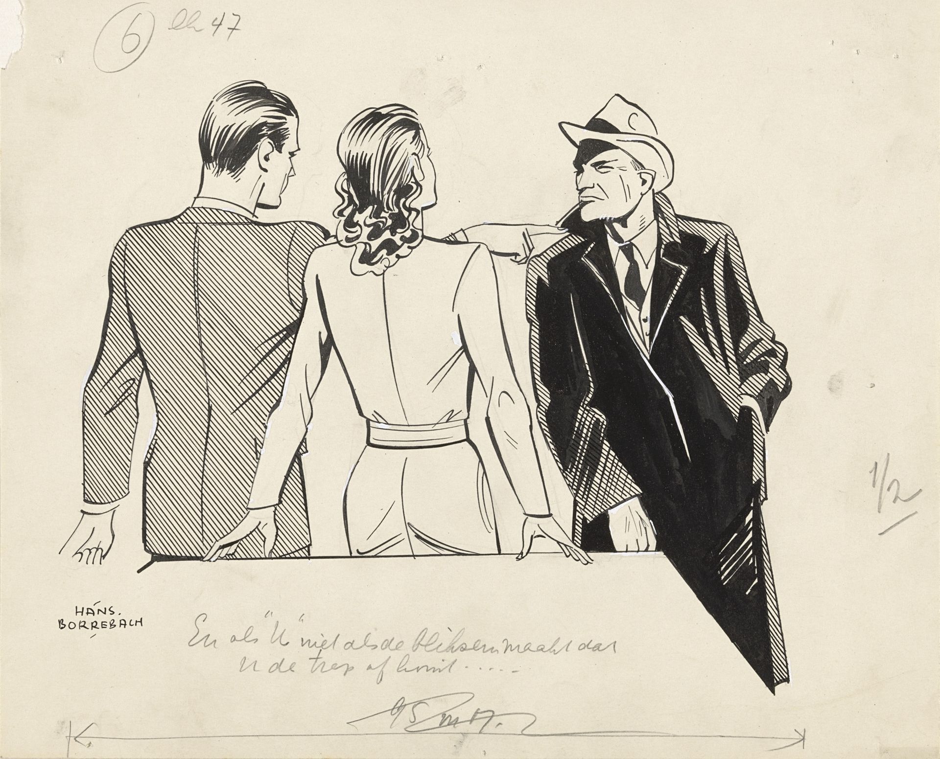 Max wijst een man de deur by Hans Borrebach