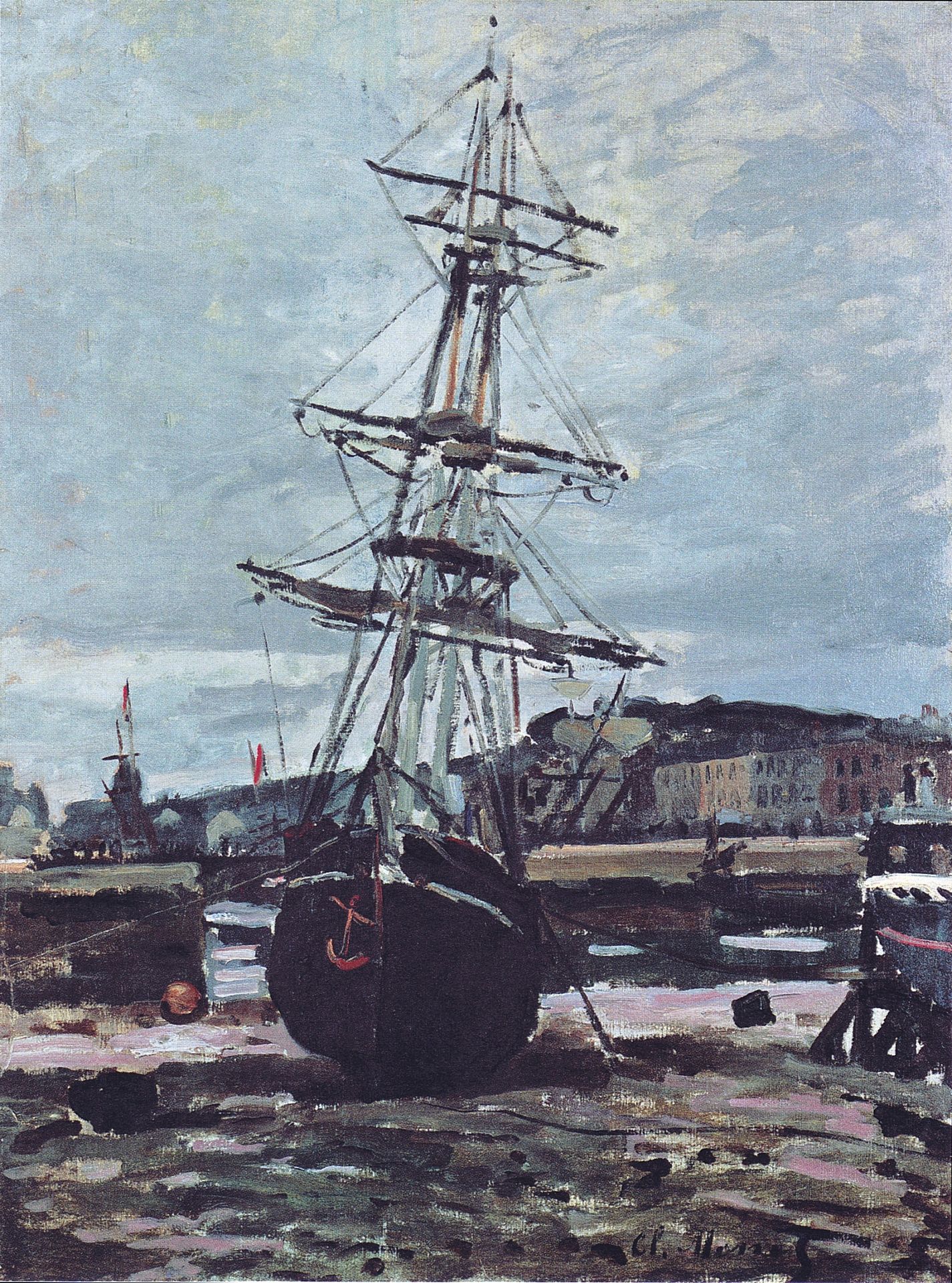 Gestrandetes Boot in Fecamp by Claude Monet