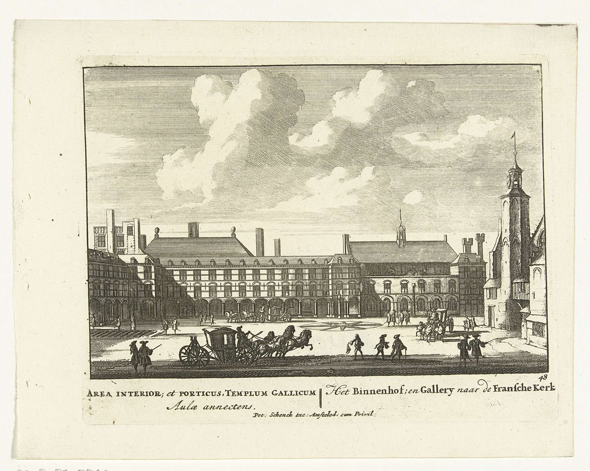 Gezicht op het Binnenhof te Den Haag by Pieter Schenk