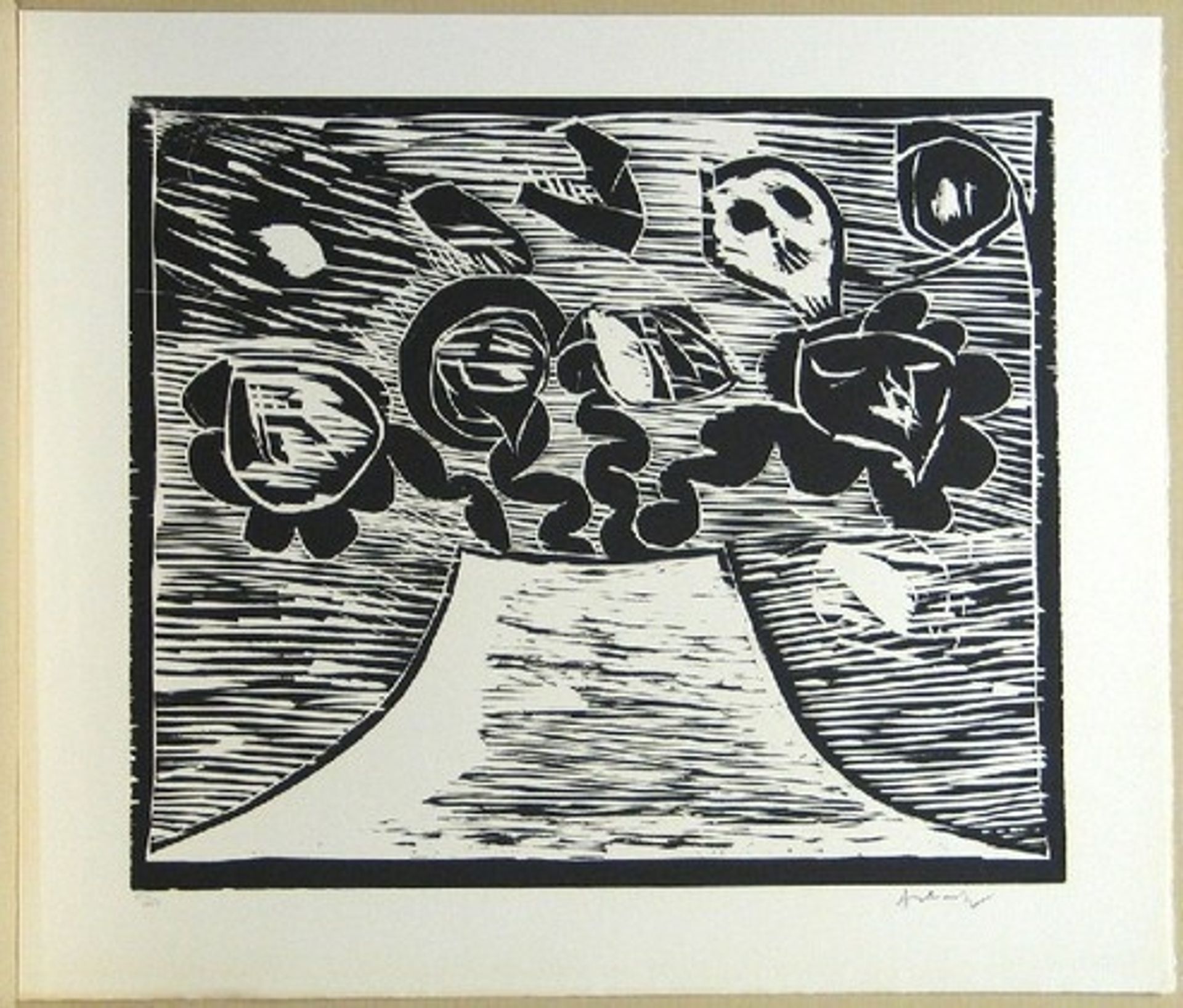 Untitled from the portfolio With the Grain of the Wood (Au fil du bois) by Pierre Alechinsky