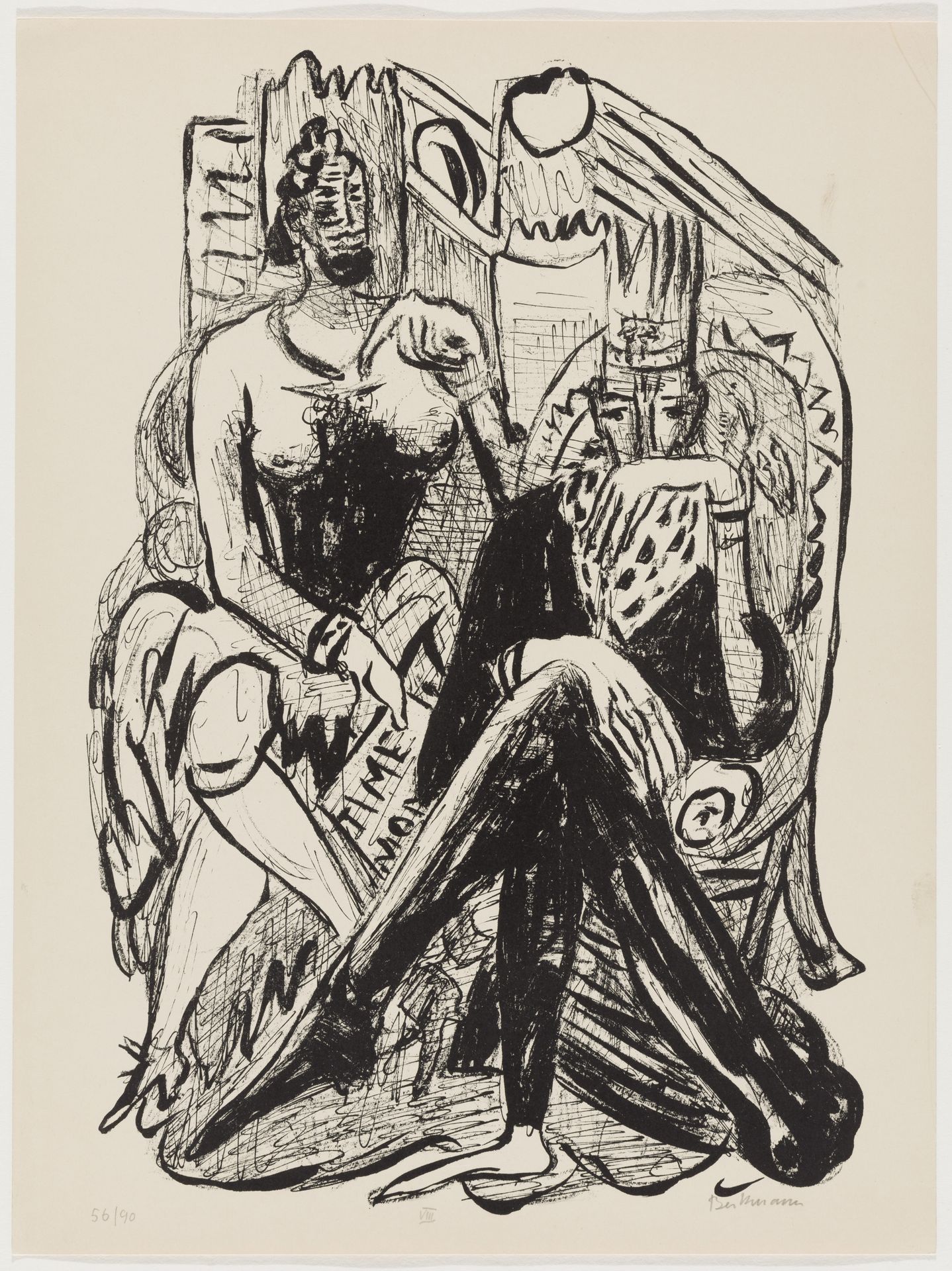 King and Demagogue (Original Title)Blatt 8 aus der Mappe „Day and Dream“ by Max Beckmann
