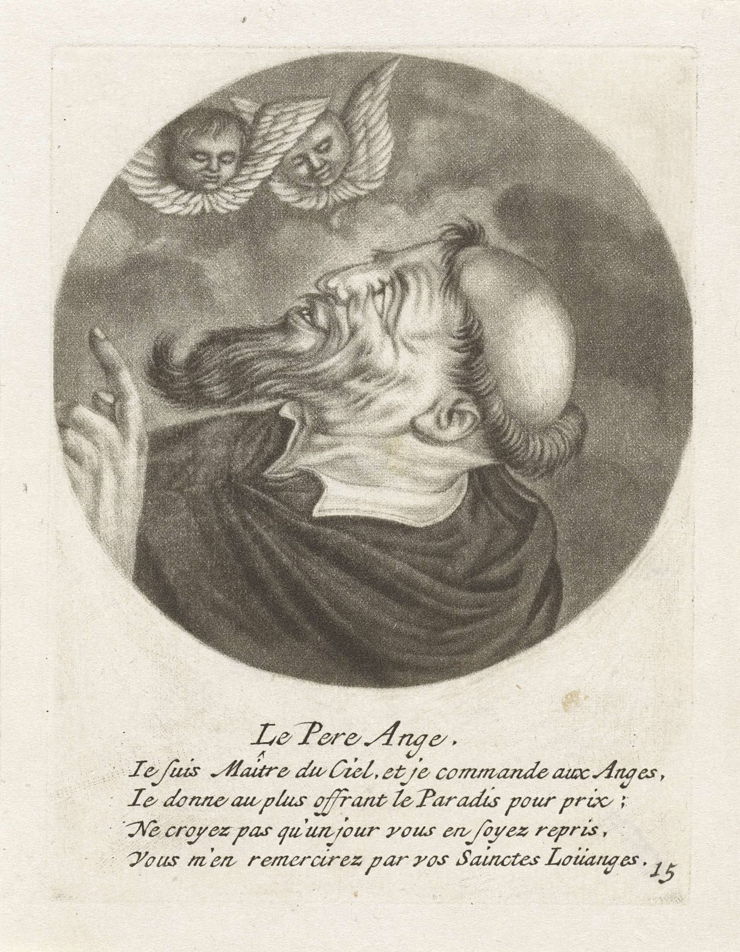 Monnik met engelen by Jacob Gole