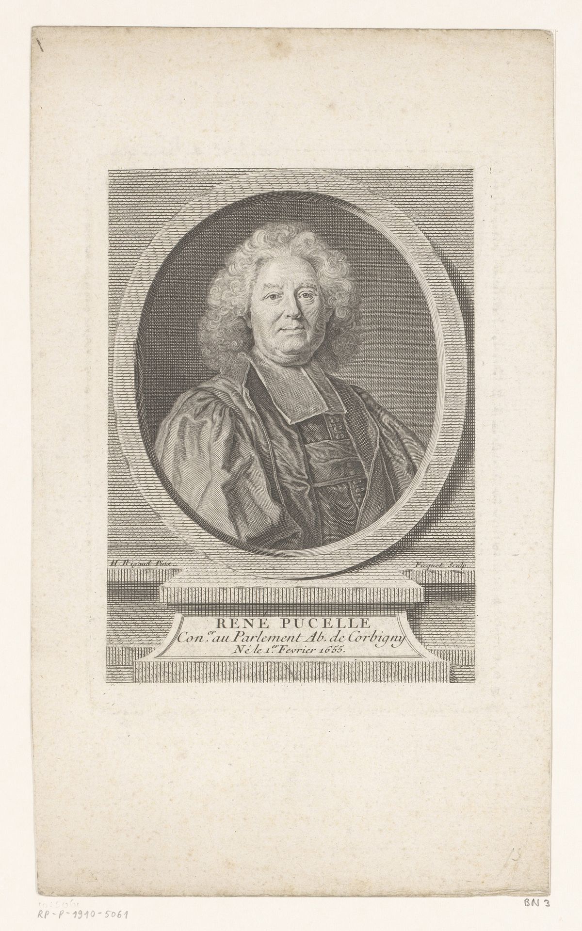 Portret van René Pucelle by Etienne Ficquet