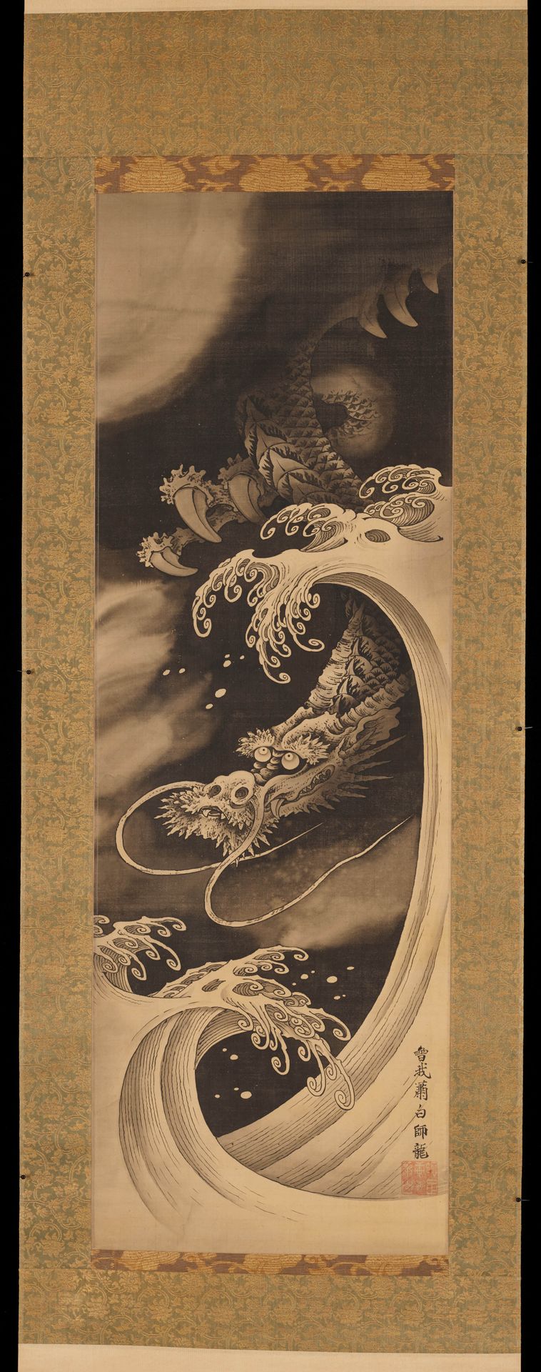 Dragon [right of a triptych of Taigong Wang by Soga Shōhaku