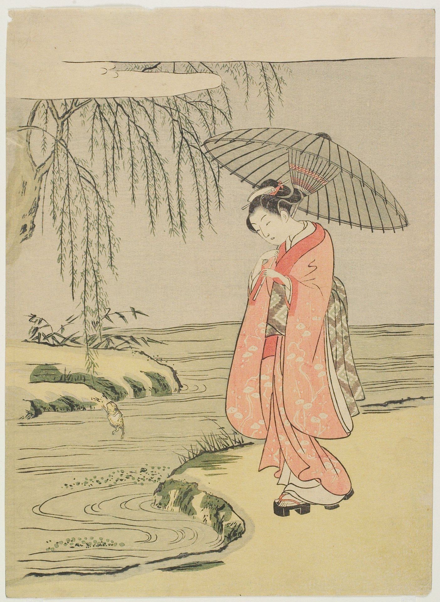 Visual Parody of the Calligrapher Ono no Tōfū (later edition) by Suzuki Harunobu 鈴木春信