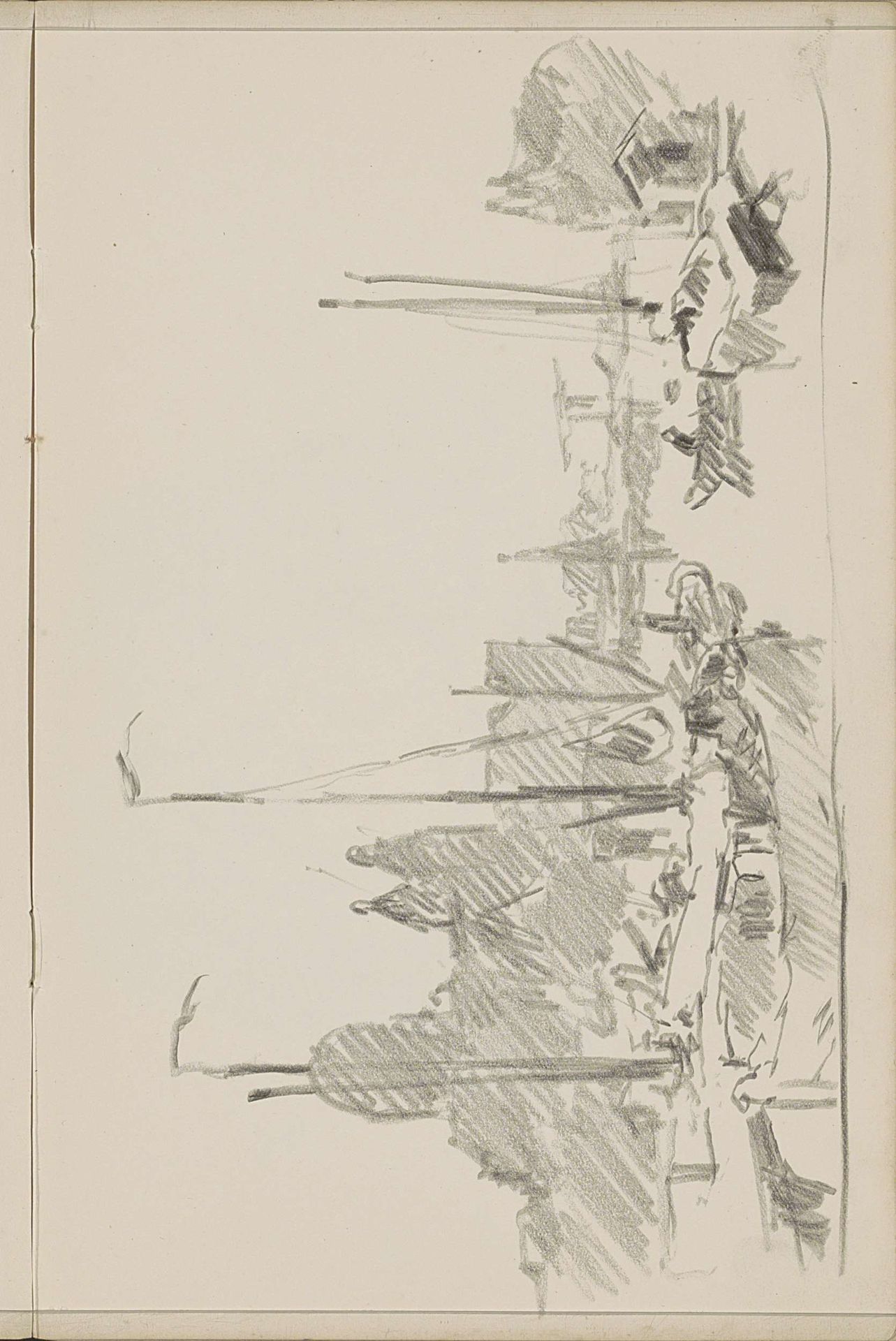 Schepen op de Oudezijds Kolk bij de Nicolaaskerk by Cornelis Vreedenburgh