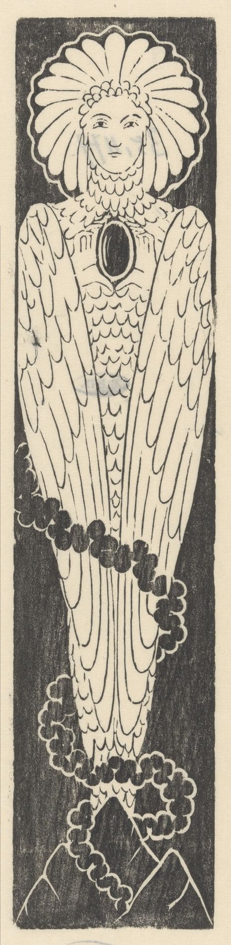 Vogel met vrouwenhoofd by Mathieu Lauweriks