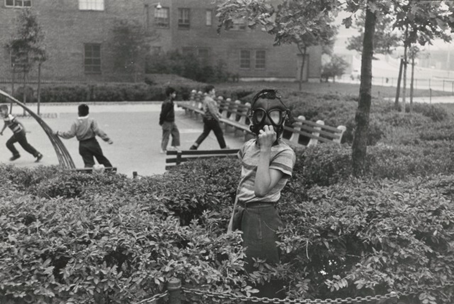 Gas Mask, Lower East Side by Frank Paulin