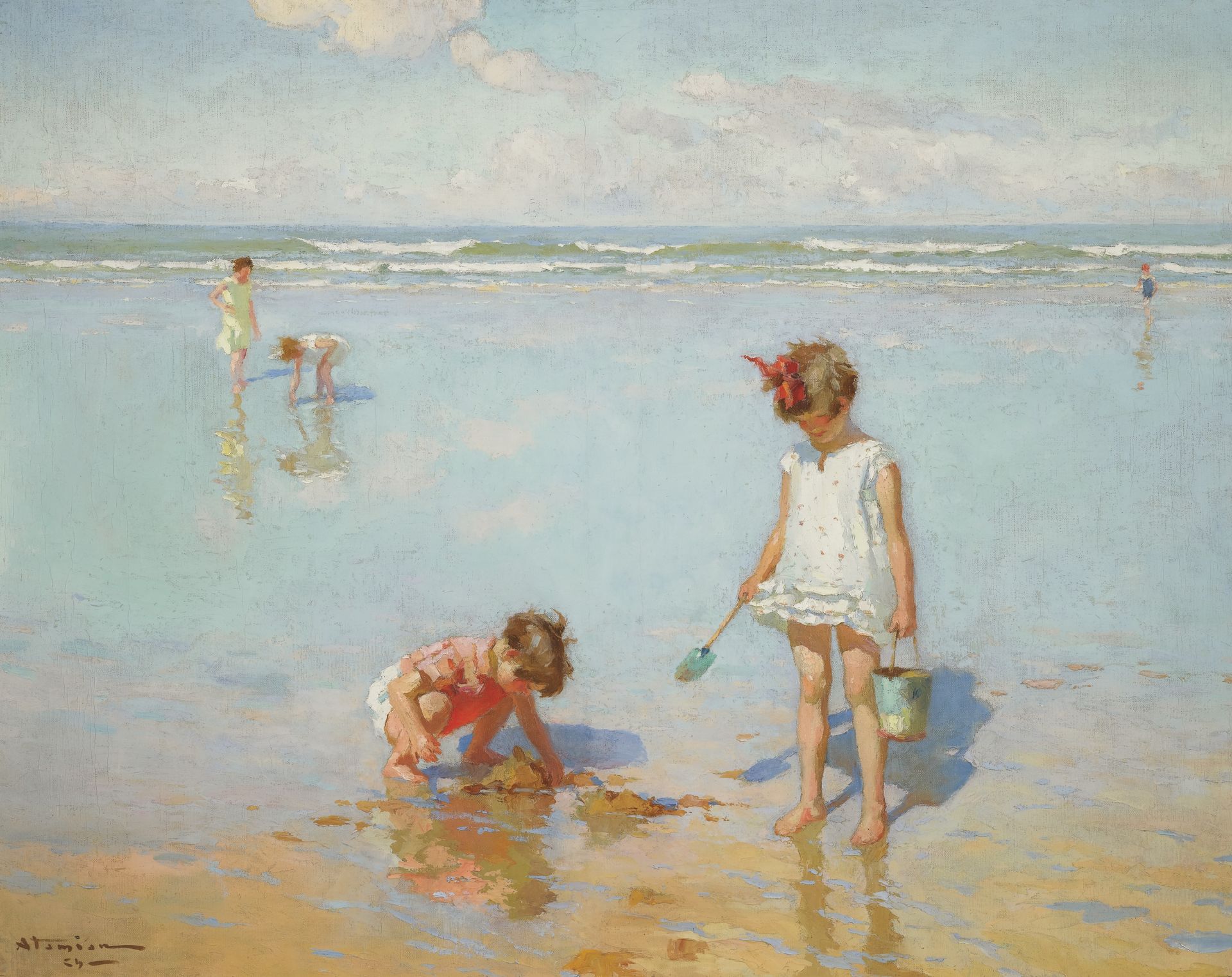 Children by the sea by Charles Atamian