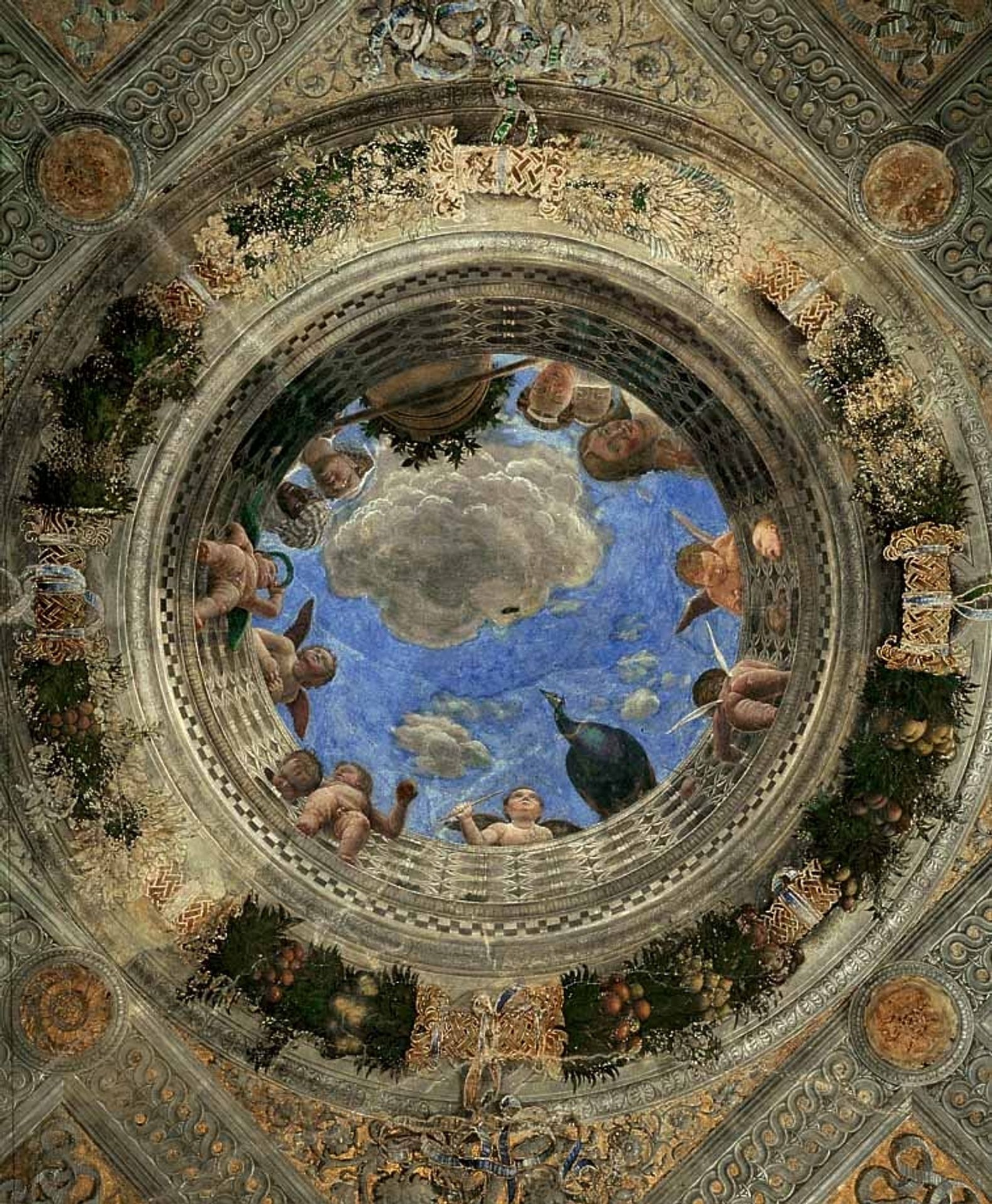 Ceiling of the Camera Picta or Camera degli Sposi by Andrea Mantegna